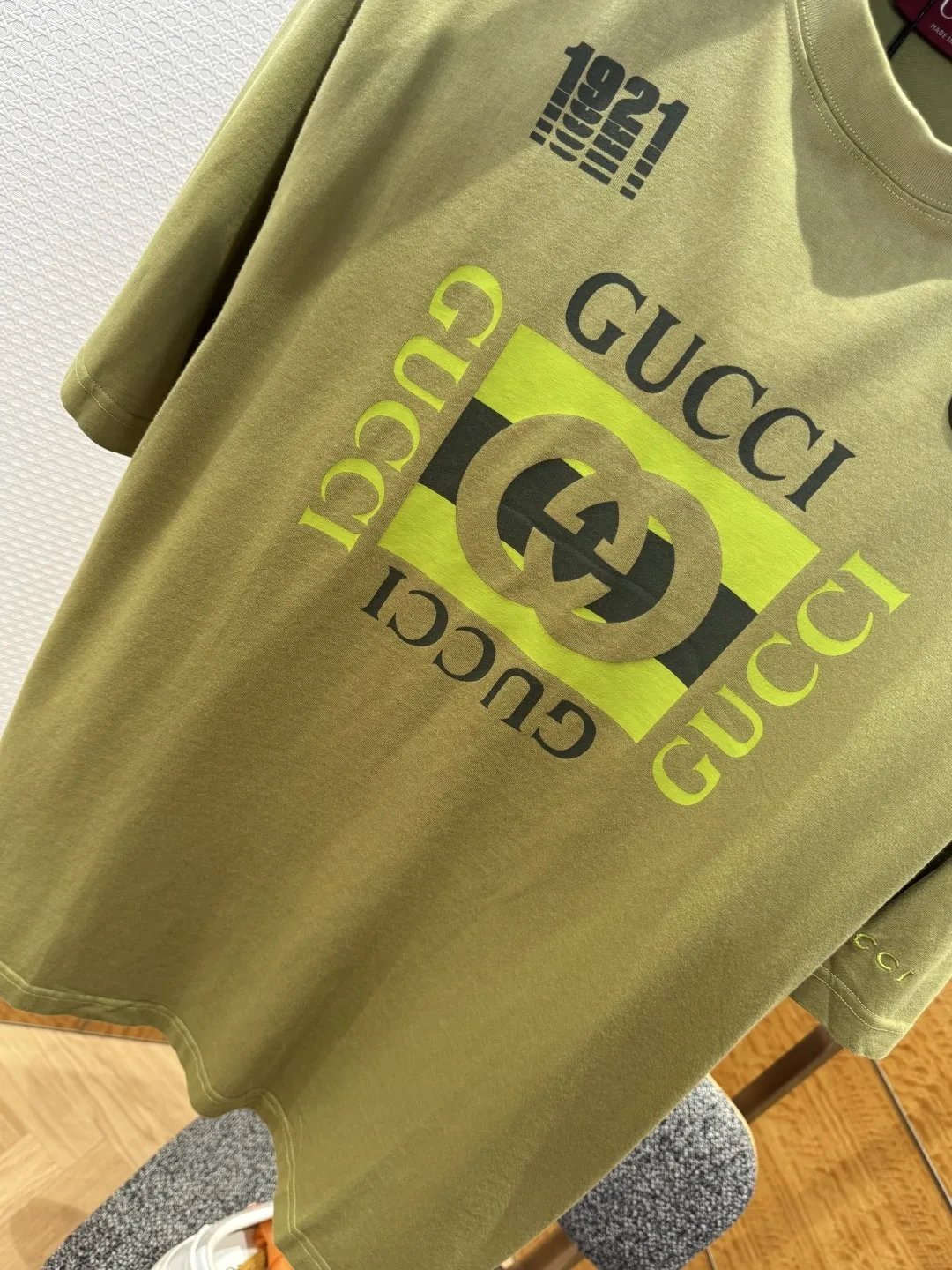 GUCCI グリーン 印花 丸首 半袖Tシャツ - 画像 (5)