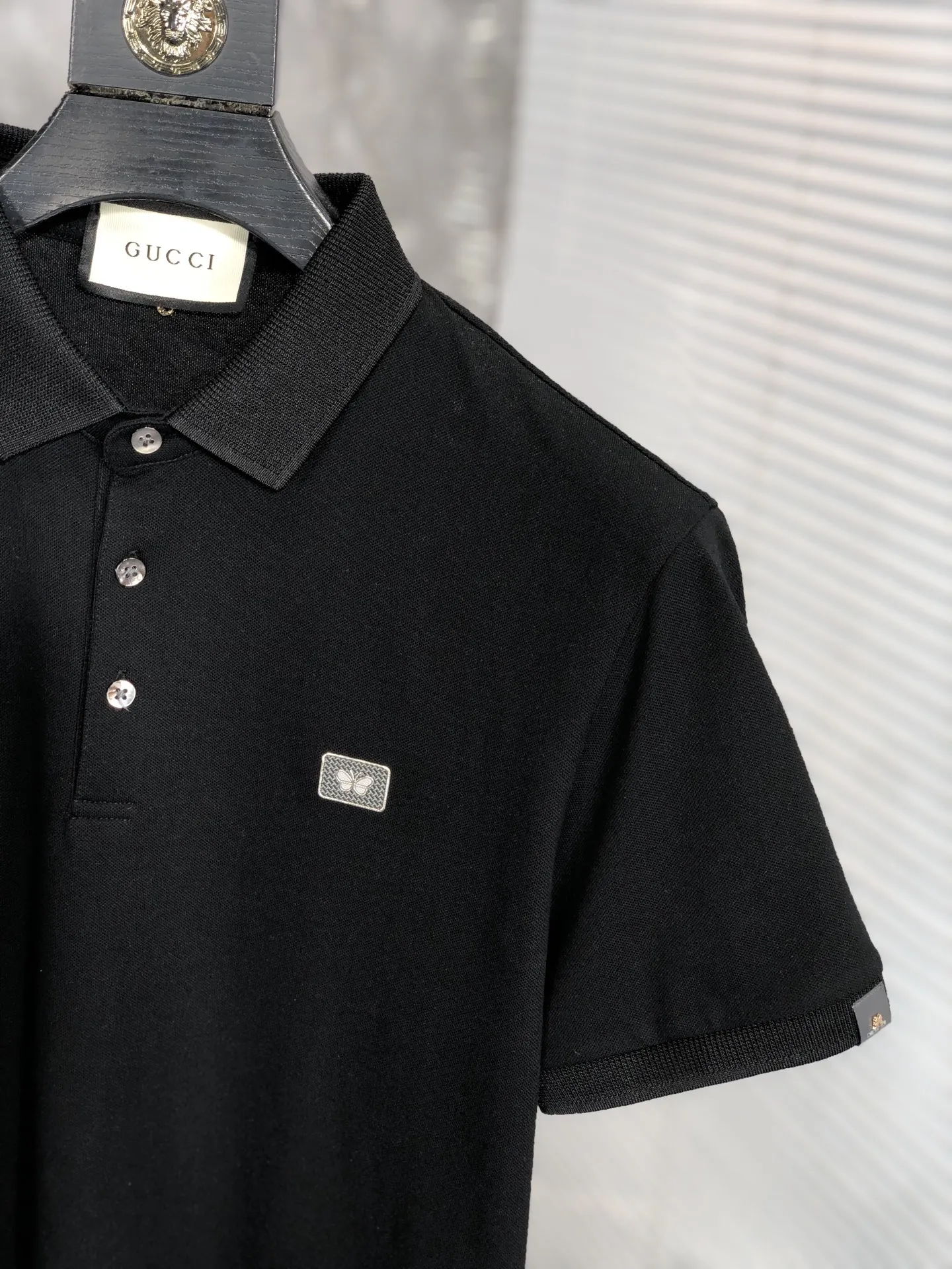 Gucci 2025春夏新款黒ポロシャツ - 画像 (5)