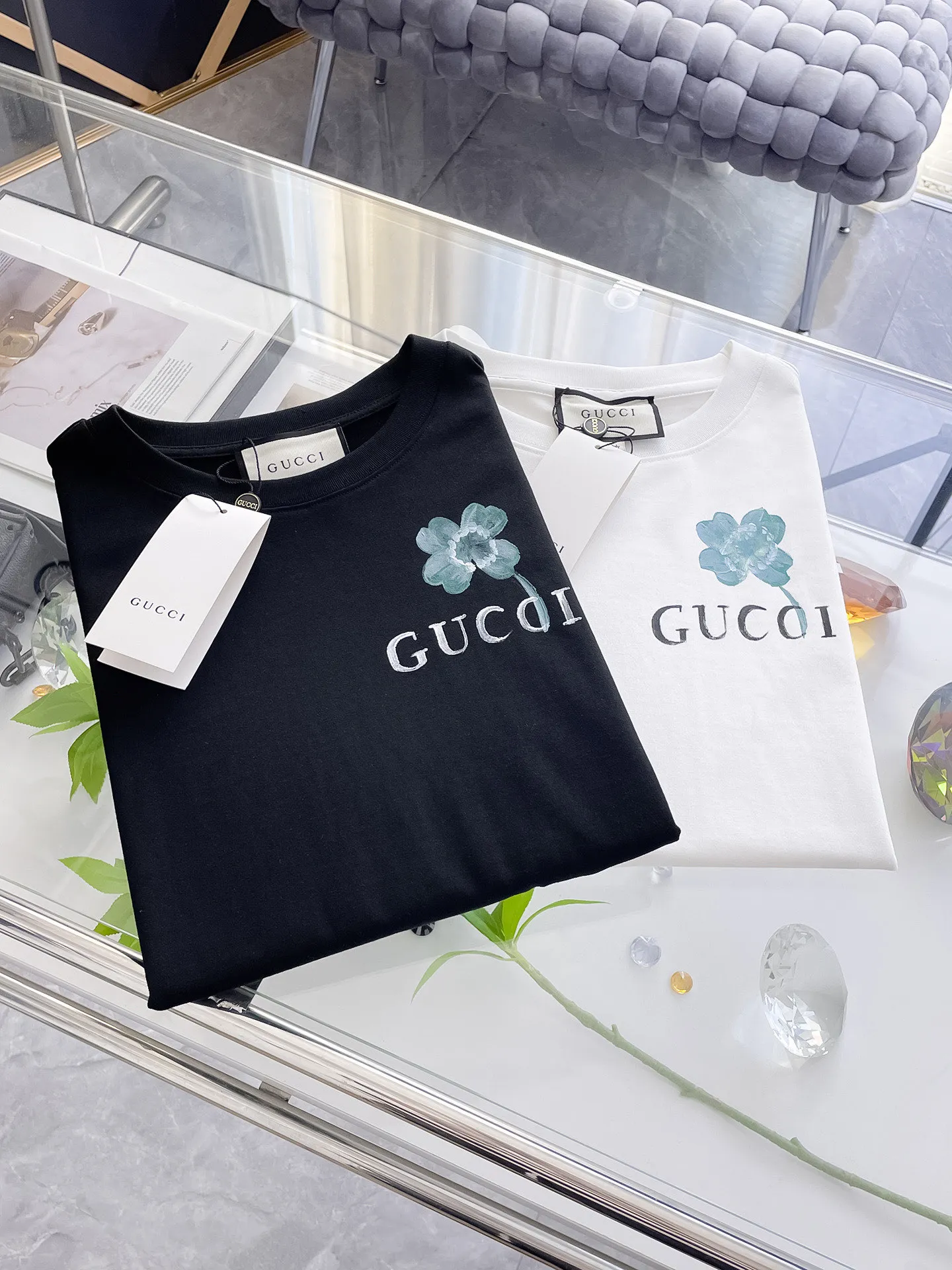 Gucci Tシャツ 白黒 花柄 - 画像 (10)