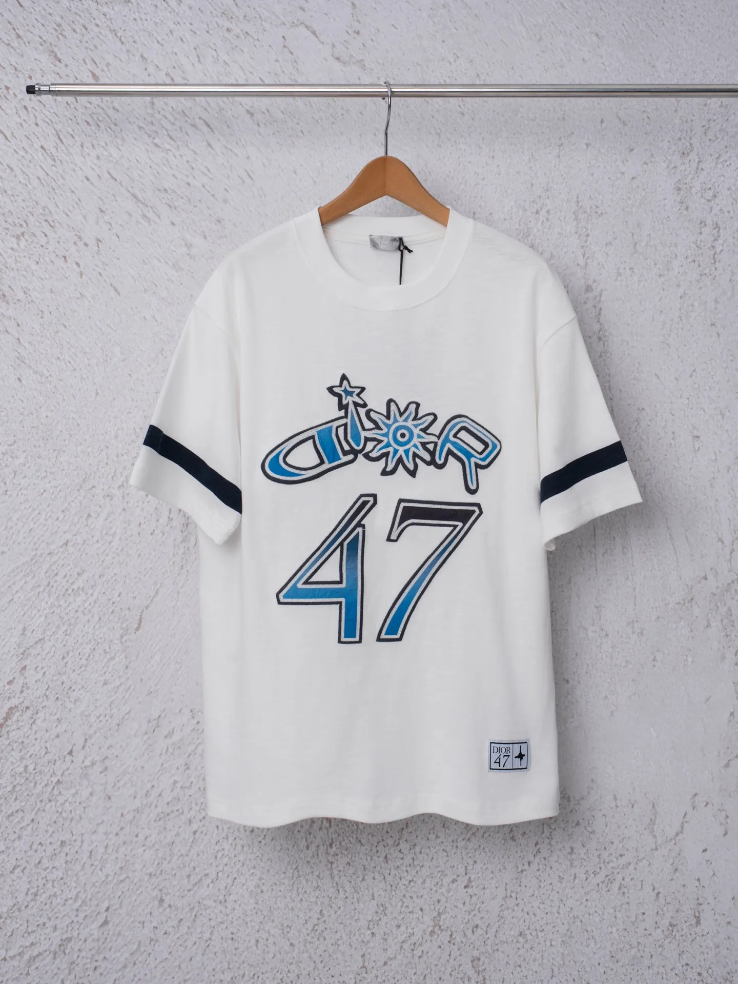 Christian Dior × スポーツ風 白黒Tシャツ 47プリント