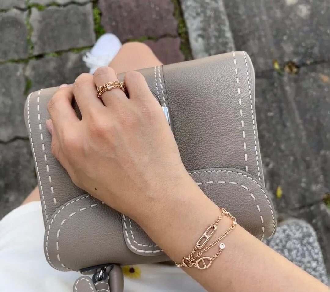 HERMÈS新作豚の鼻ブレスレット黒ローズゴールド - 画像 (6)