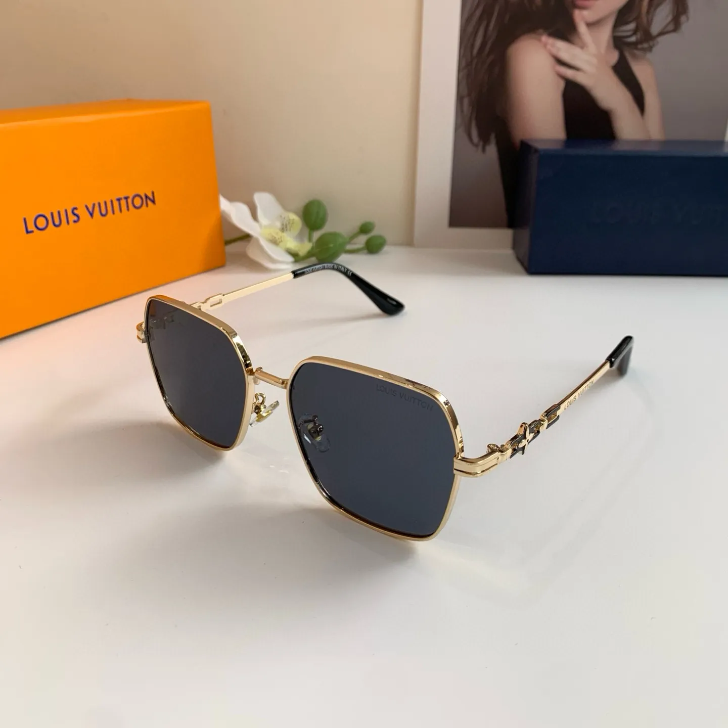 ルイヴィトン 新作黒スクエアフレームサングラス - 画像 (5)