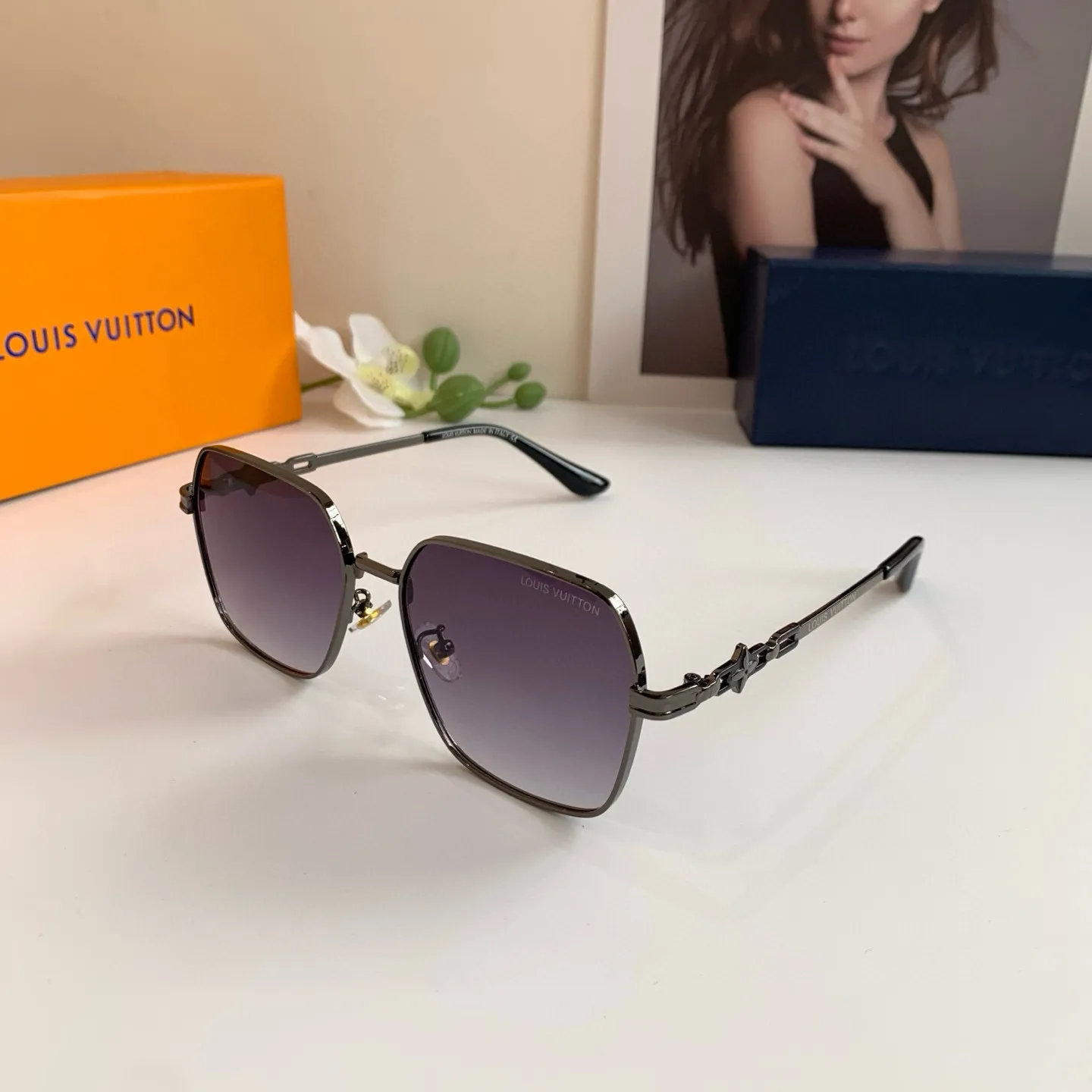 ルイヴィトン 黒 スクエアフレーム サングラス 新作 - 画像 (5)