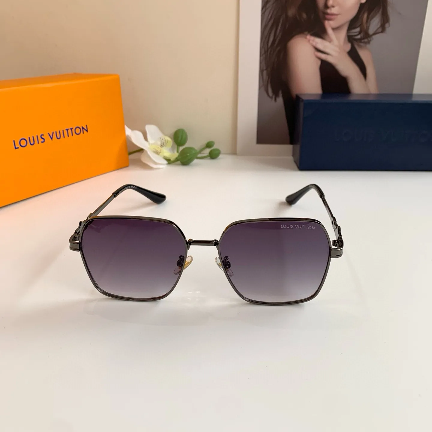 ルイヴィトン 黒 スクエアフレーム サングラス 新作 - 画像 (6)