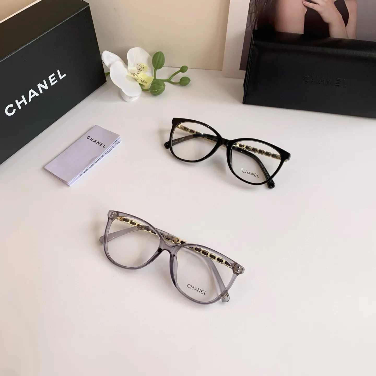 CHANEL新作黒ブルーライトカット眼鏡スクエアフレーム - 画像 (10)