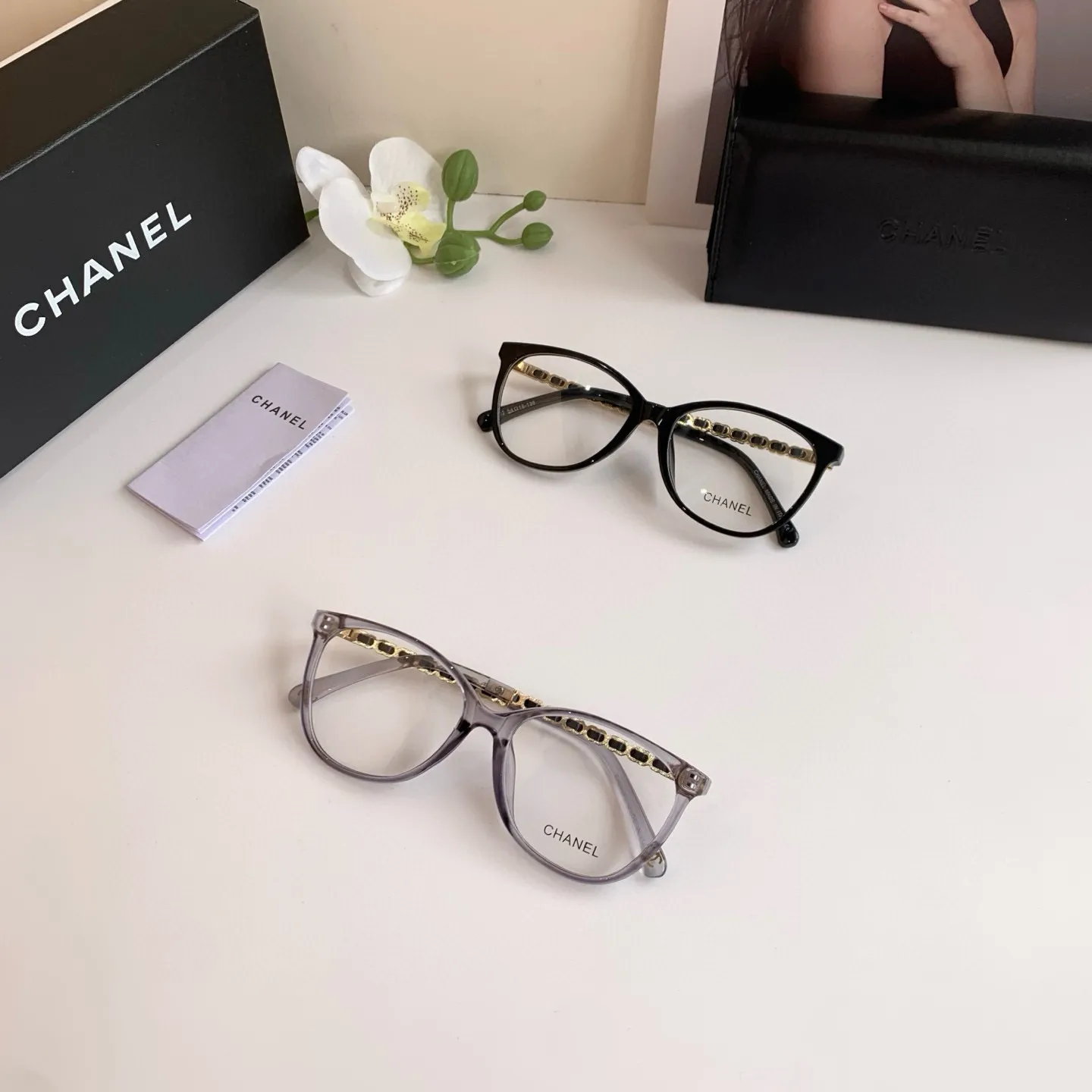 CHANEL新作ブルーライトカットメガネ黒スクエアフレーム - 画像 (10)