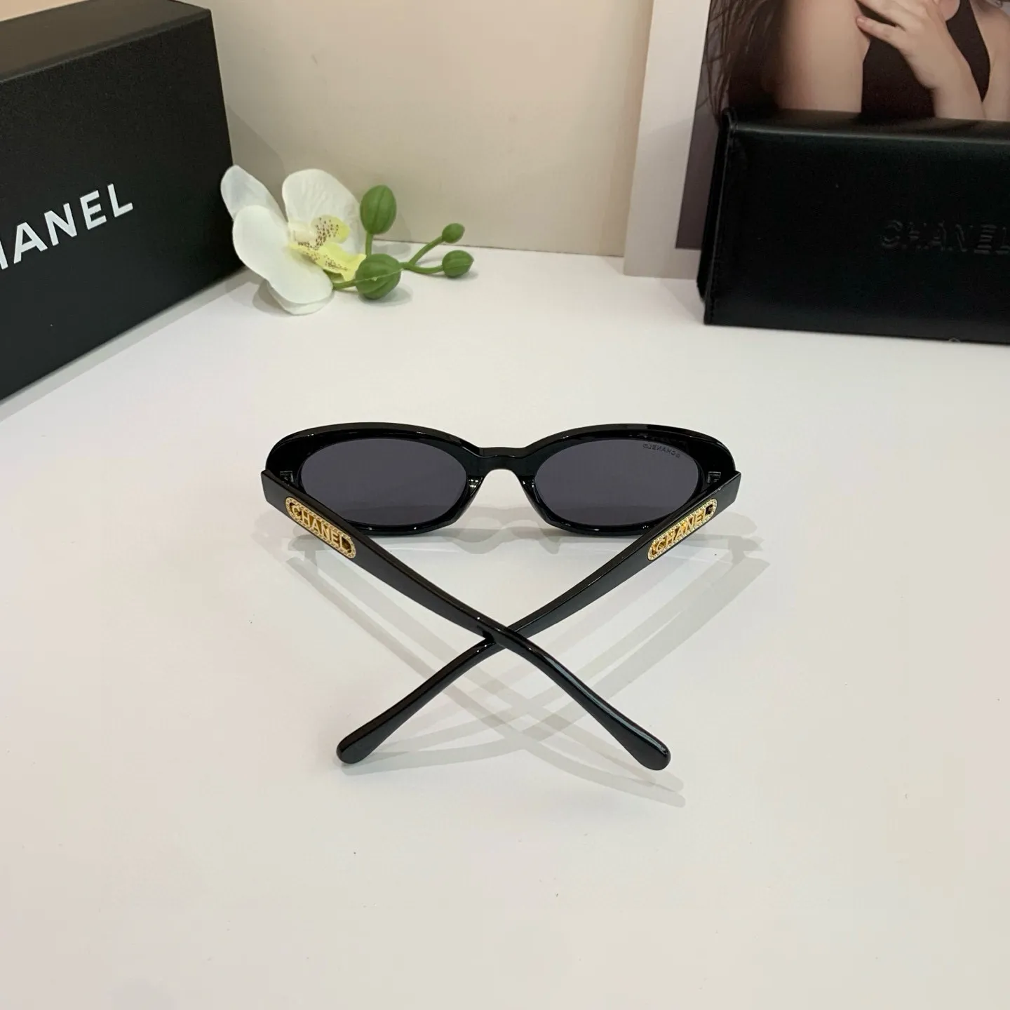 シャネル新作黒サングラスファッションスクエアフレーム - 画像 (8)