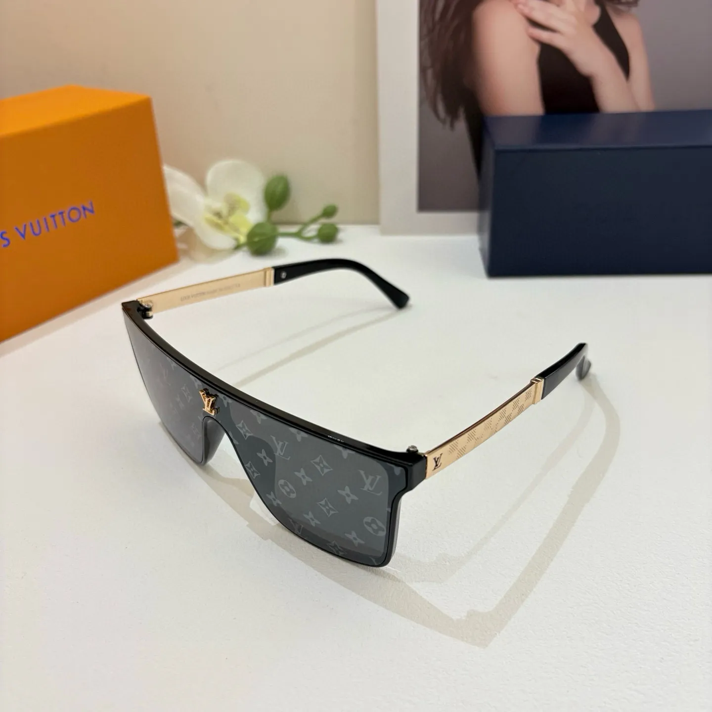 ルイヴィトン新作黒スクエアフレームサングラス - 画像 (3)