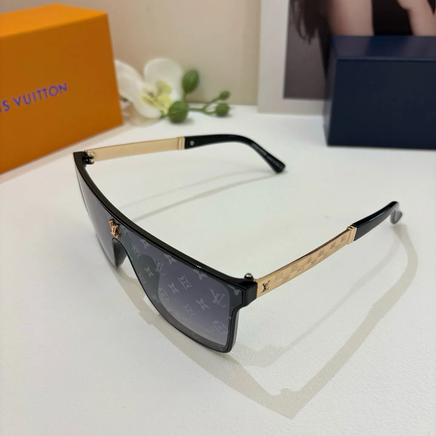 ルイヴィトン新作黒スクエアフレームサングラス - 画像 (3)