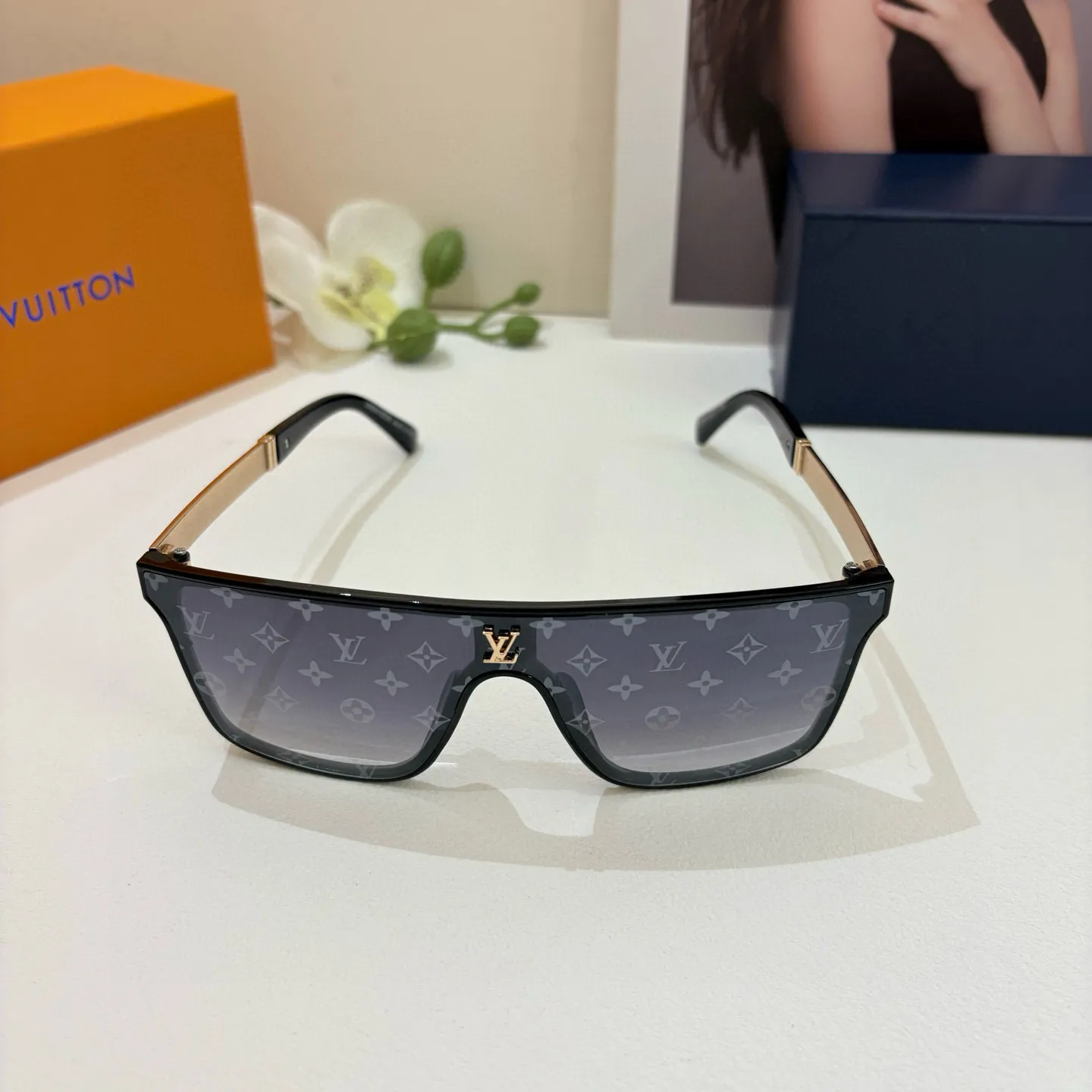 ルイヴィトン新作黒スクエアフレームサングラス - 画像 (6)