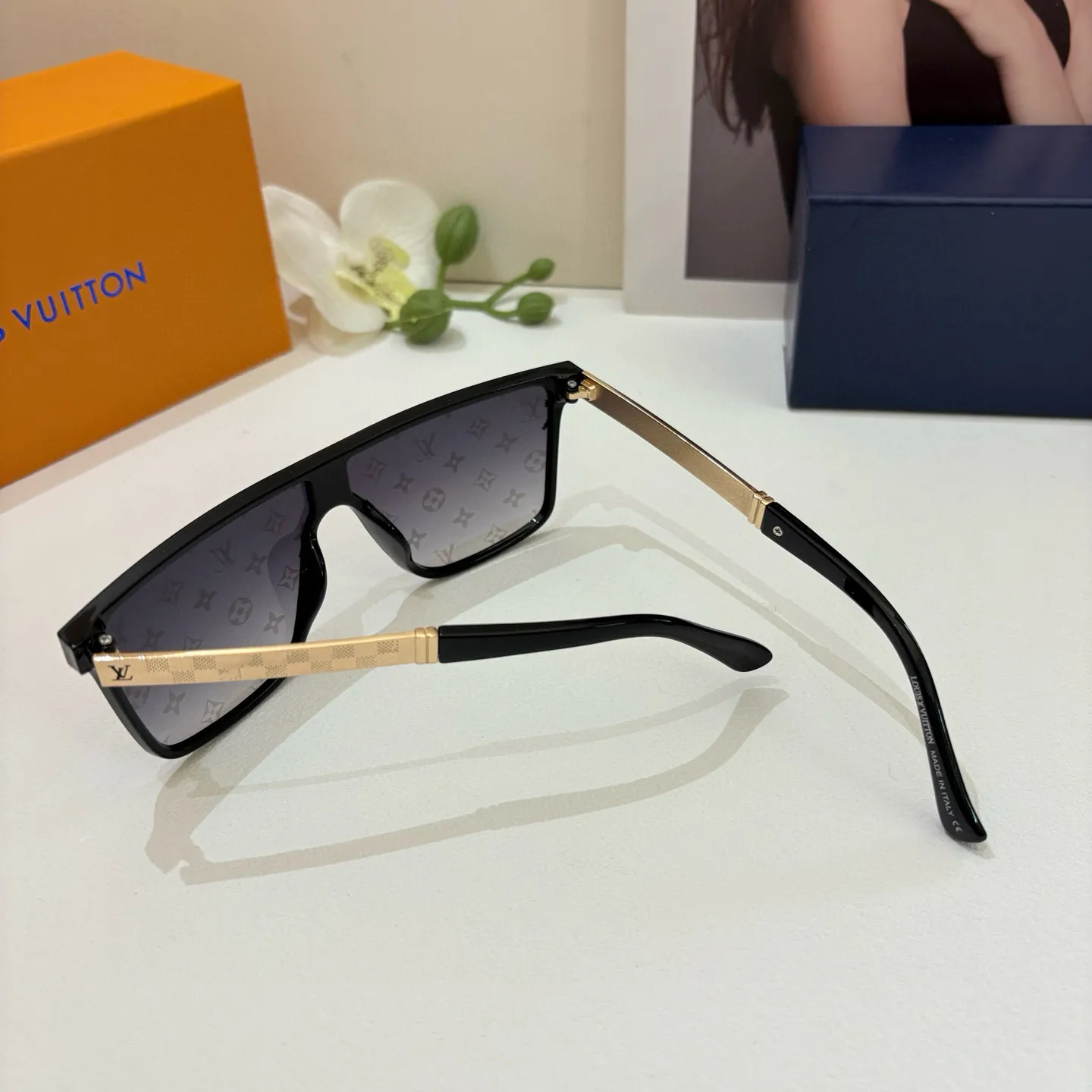 ルイヴィトン新作黒スクエアフレームサングラス - 画像 (8)