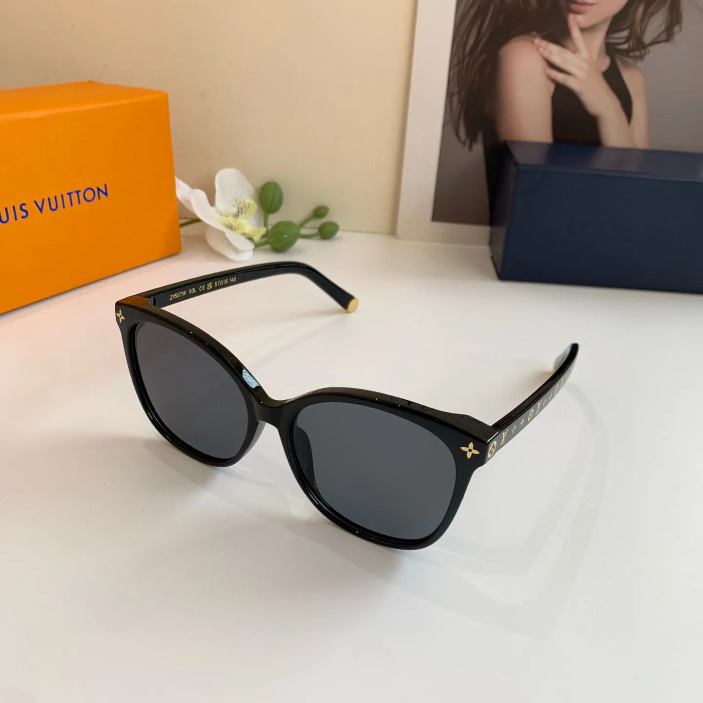 ルイヴィトン 黒 サングラス 新作スクエアフレーム - 画像 (5)