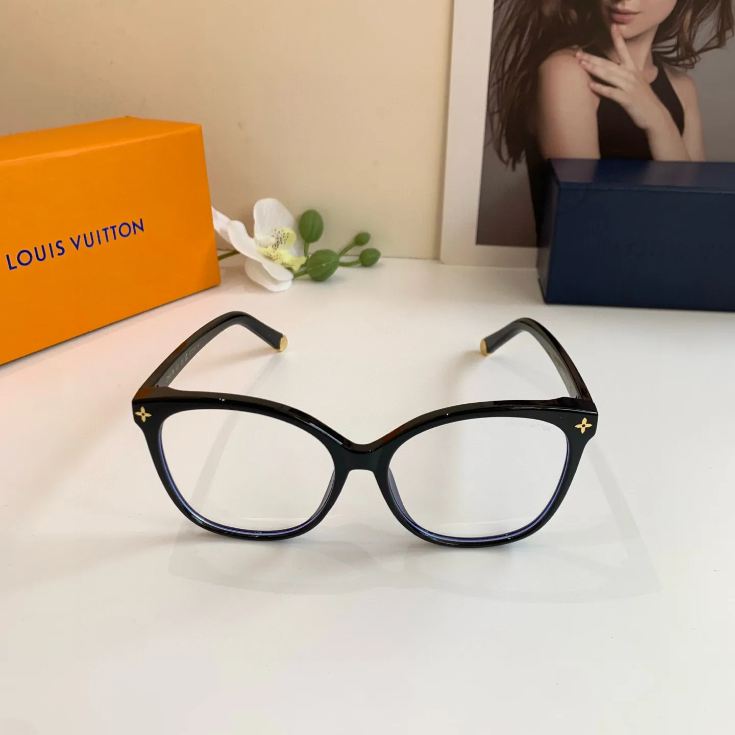 ルイヴィトン 新作黒スクエアフレームブルーライトカットメガネ - 画像 (6)