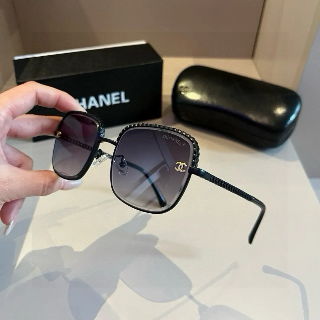 シャネル新作黒サングラススクエアフレーム - 画像 (4)