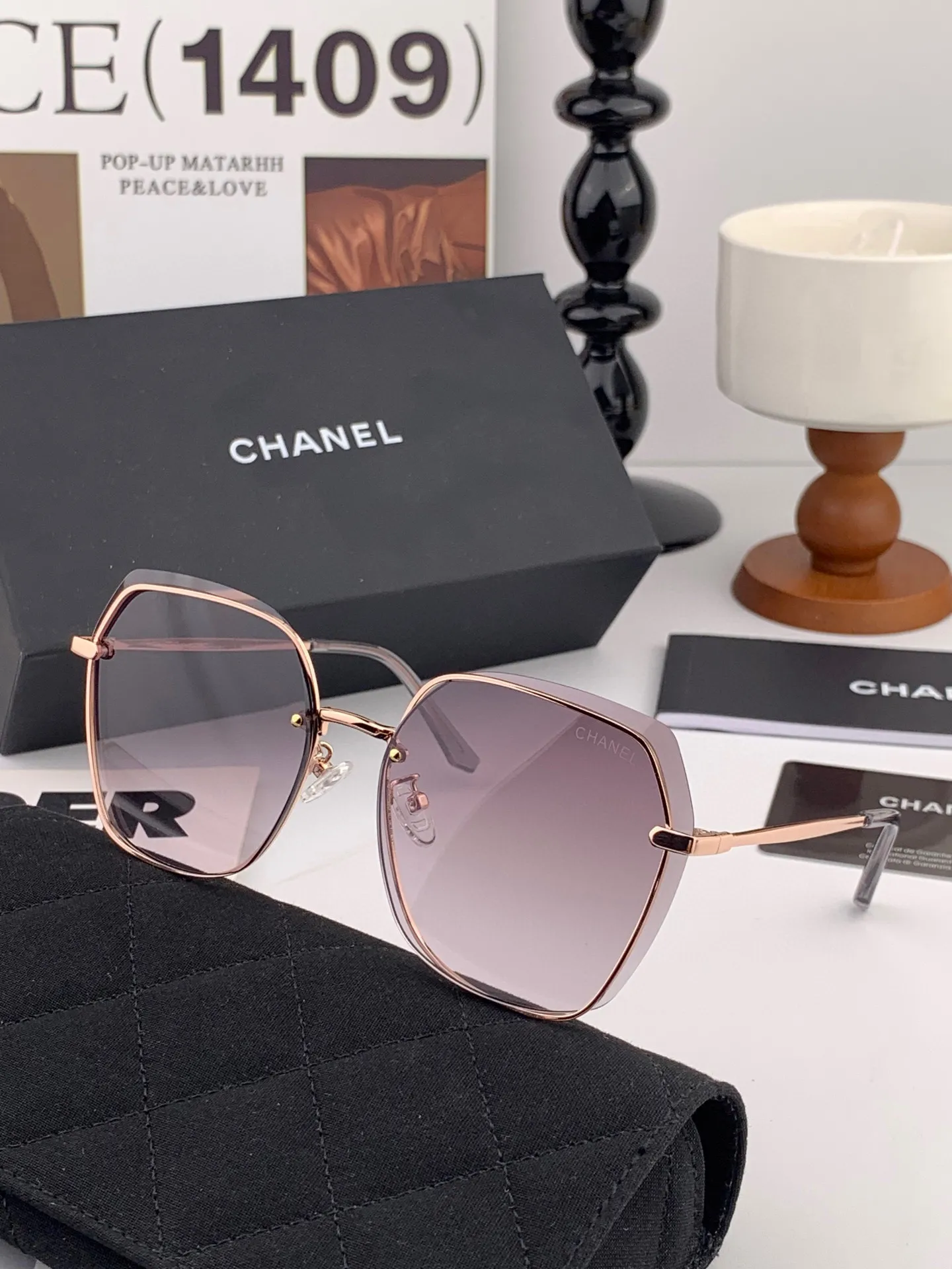 シャネル新作黒ダイヤモンドサングラスCH2201 - 画像 (4)