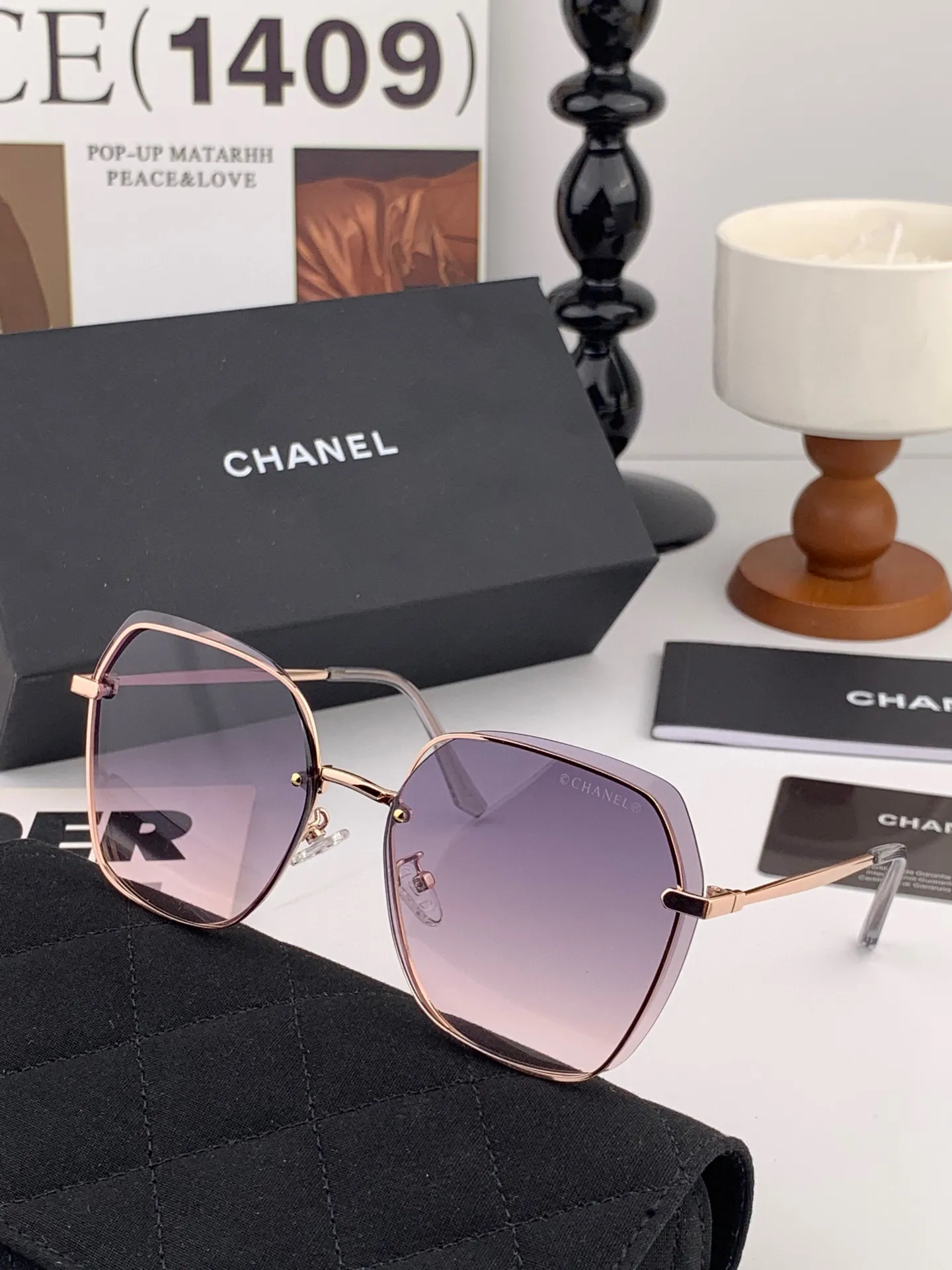 シャネル新作黒ダイヤモンドサングラスCH2201 - 画像 (5)