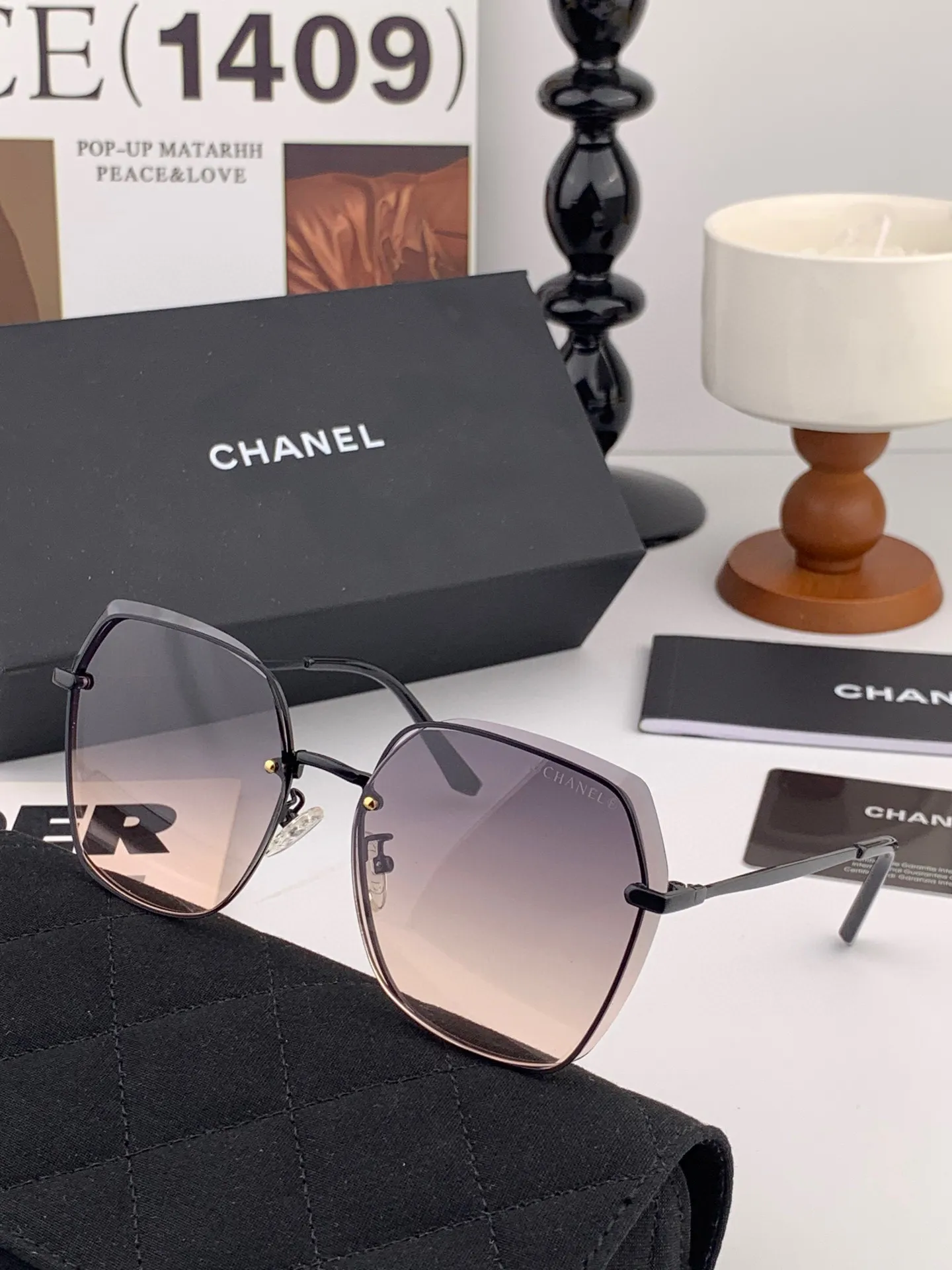 シャネル新作黒ダイヤモンドサングラスCH2201 - 画像 (6)