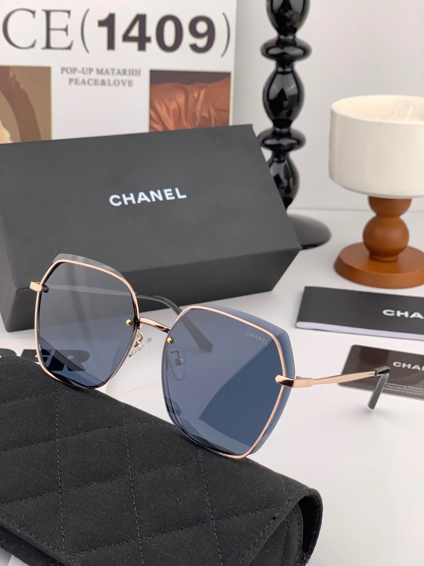 シャネル新作黒ダイヤモンドサングラスCH2201 - 画像 (7)