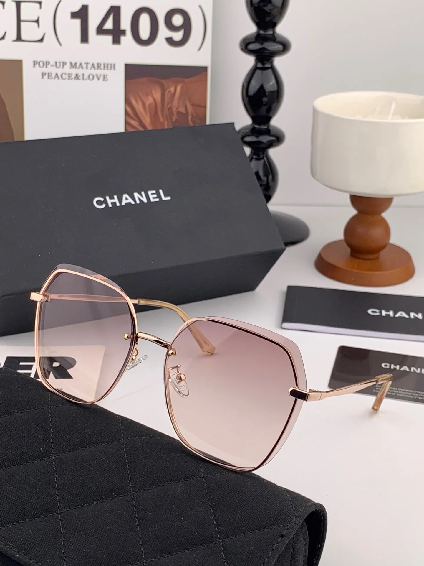シャネル新作黒ダイヤモンドサングラスCH2201 - 画像 (8)