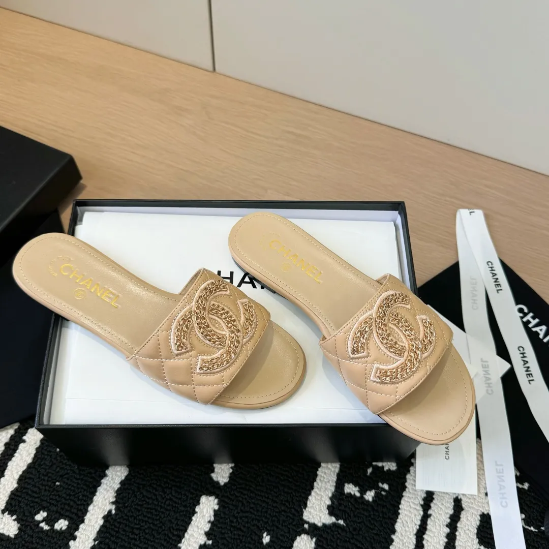 Chanel 新作ベージュレトロスタイルスリッパ - 画像 (5)