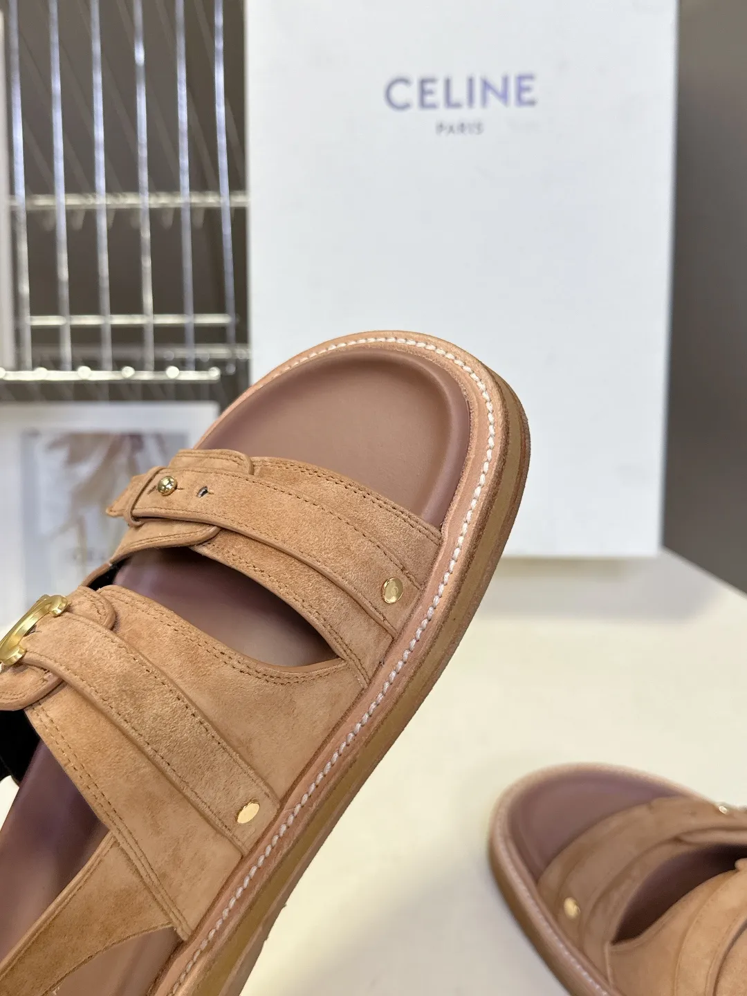 CELINE セリーヌ ベージュ レトロなローマのスリッパ - 画像 (8)