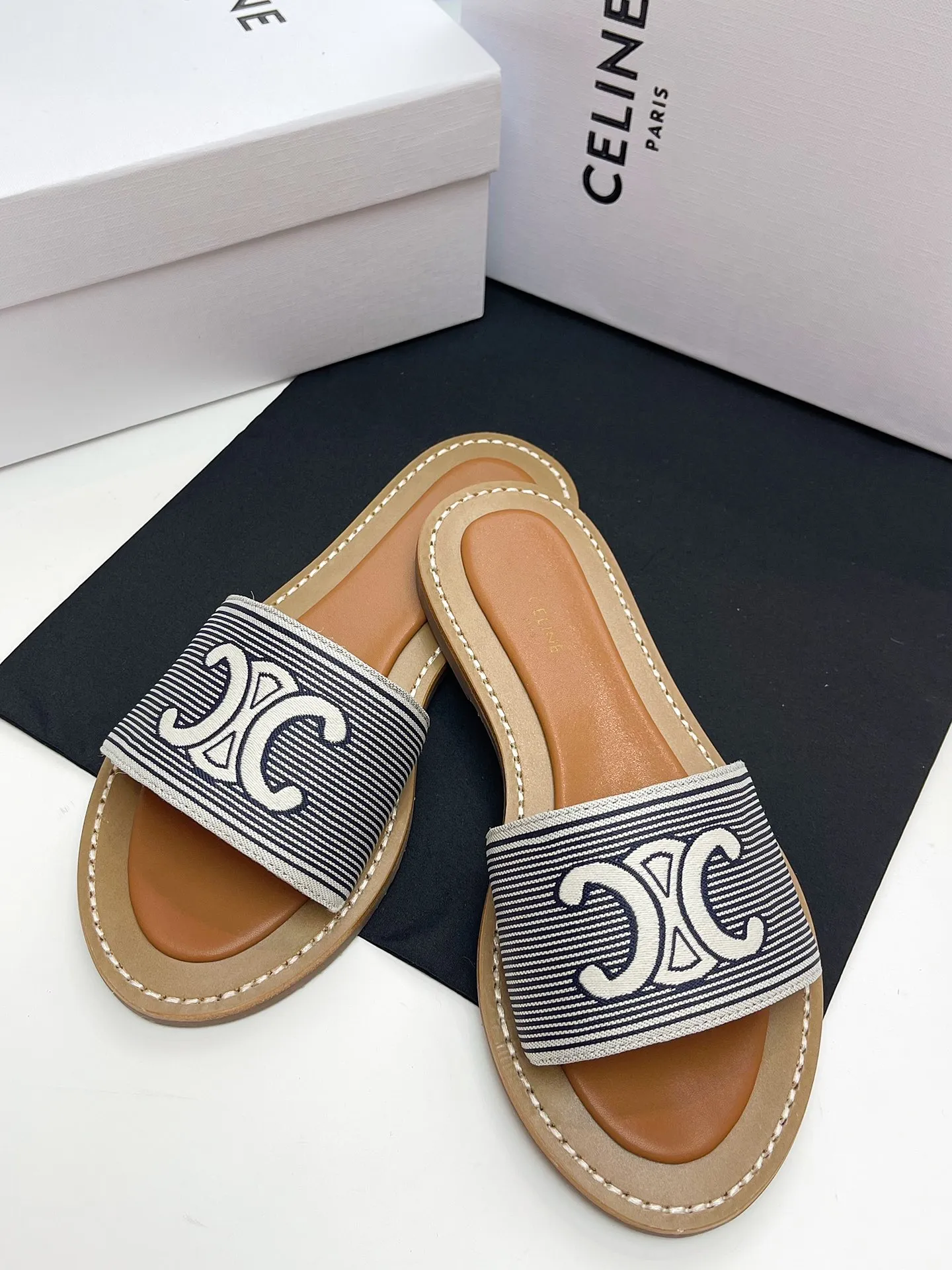 CEライン25凱旋門スリッパ白レトロスタイル - 画像 (5)