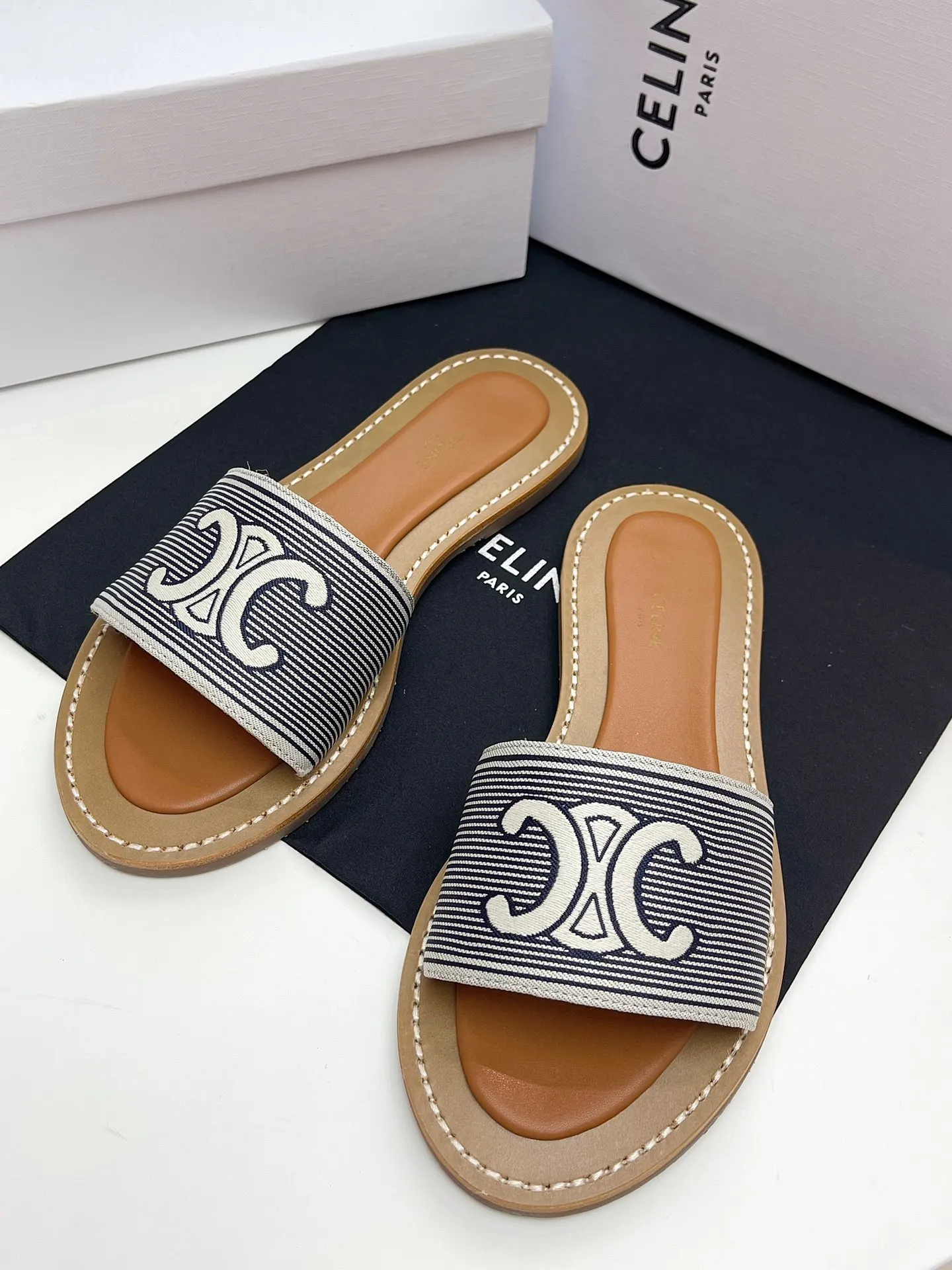 CEライン25凱旋門スリッパ白レトロスタイル - 画像 (6)