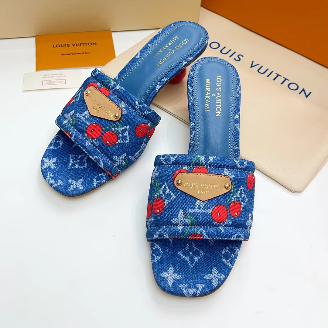 LOUIS VUITTON 新作ミュール ブルー 桜デザイン - 画像 (3)