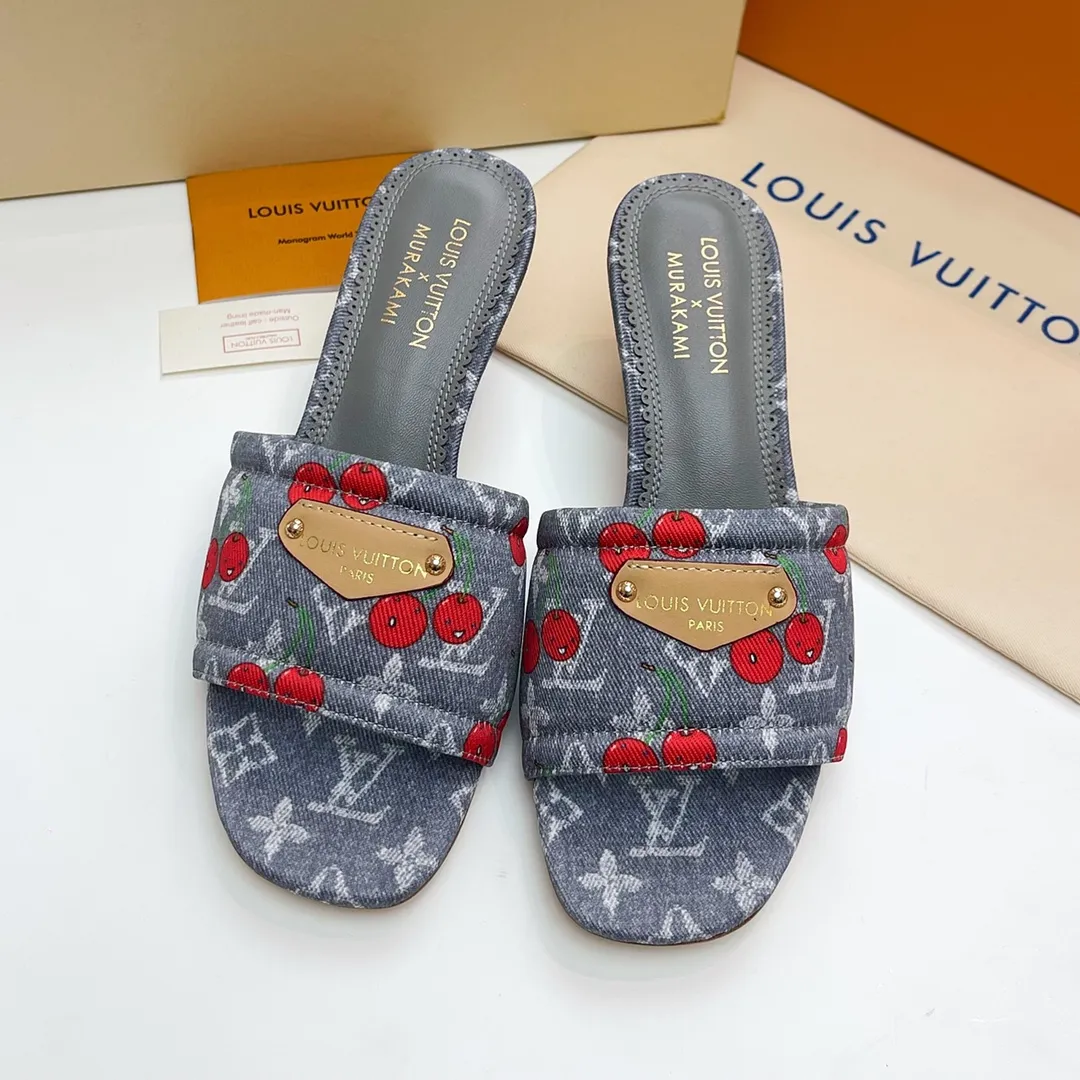 LOUIS VUITTON 村上隆桜スリッパ 5.5CMミュール