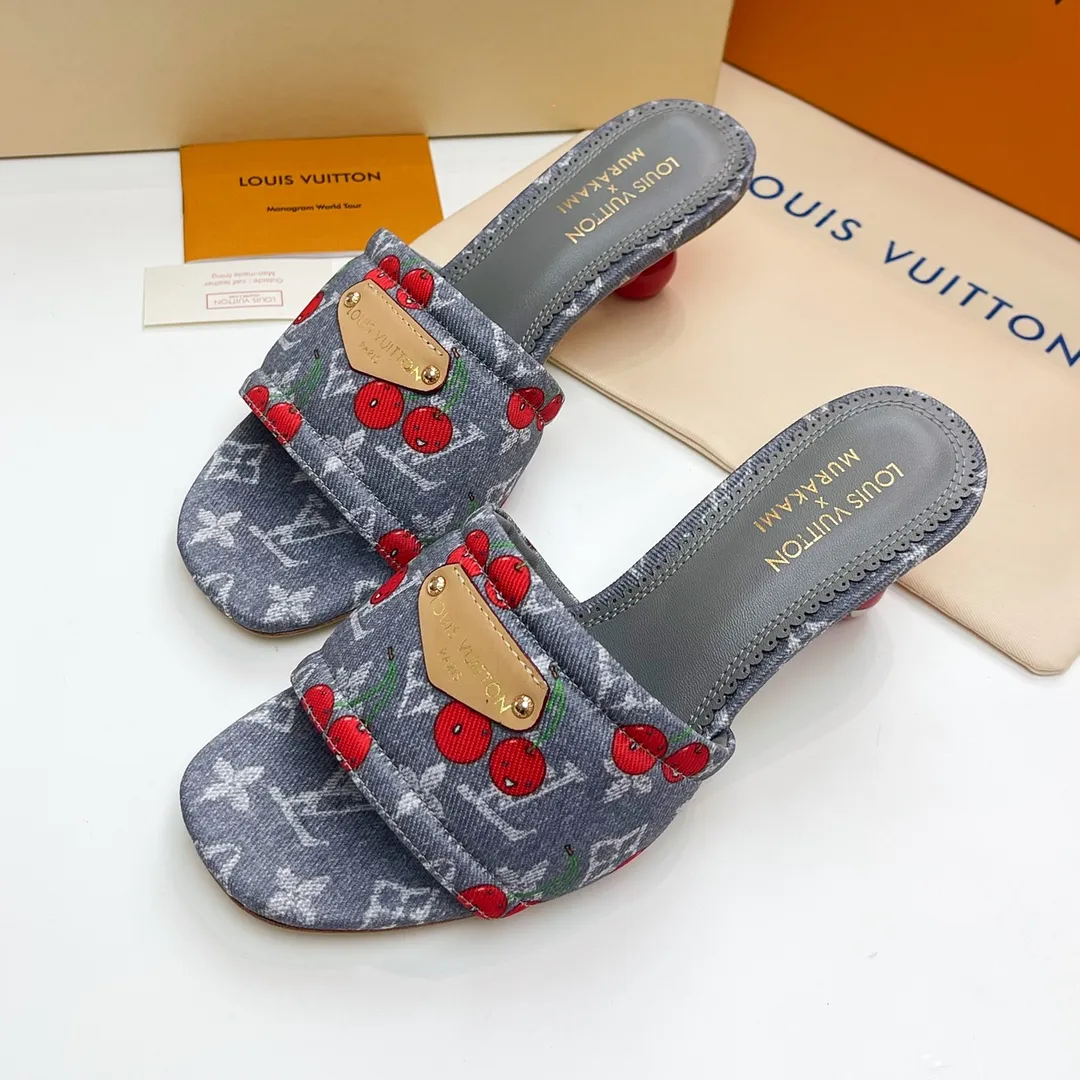 LOUIS VUITTON 村上隆桜スリッパ 5.5CMミュール - 画像 (4)