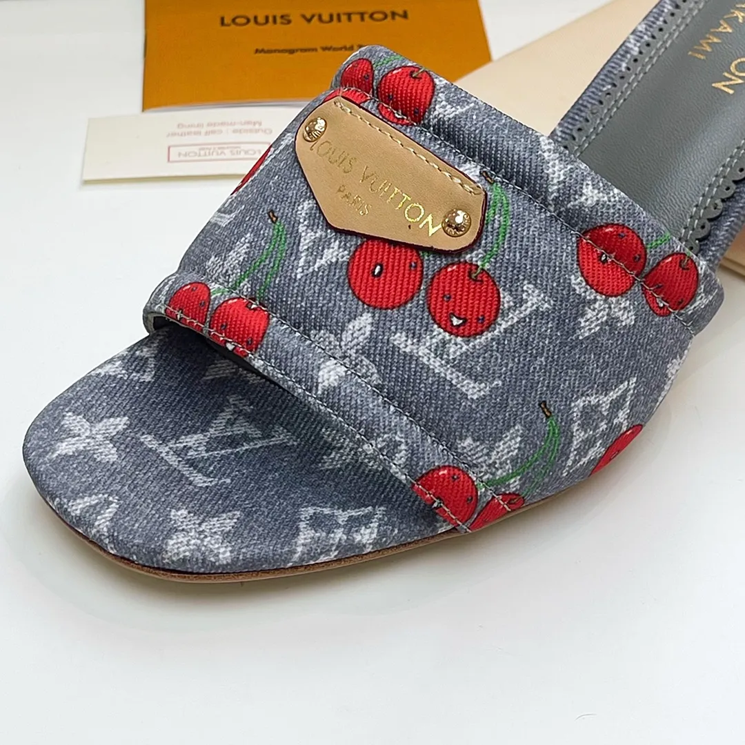 LOUIS VUITTON 村上隆桜スリッパ 5.5CMミュール - 画像 (6)