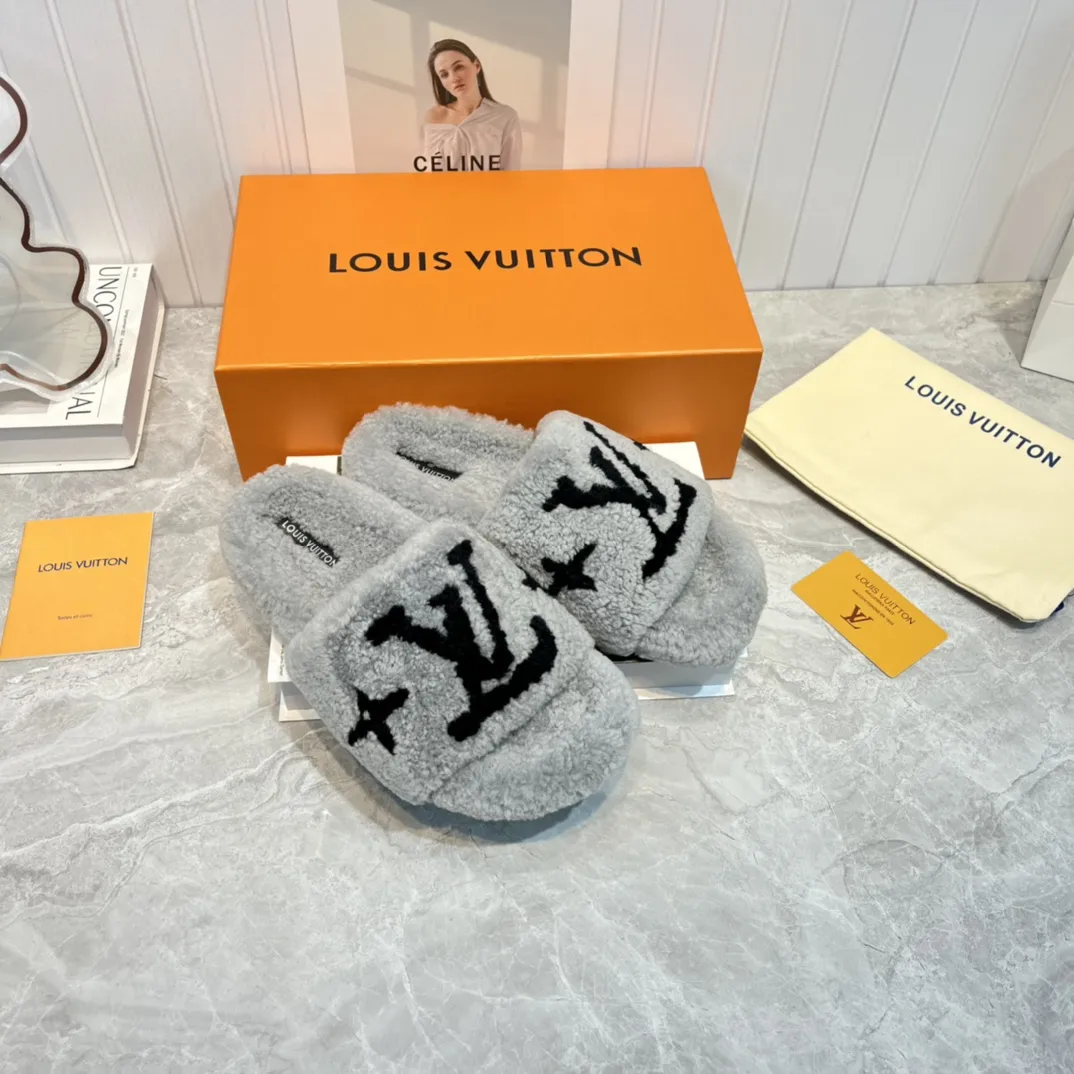 Louis Vuitton 新作ウールスリッパ グレー クラシック - 画像 (3)