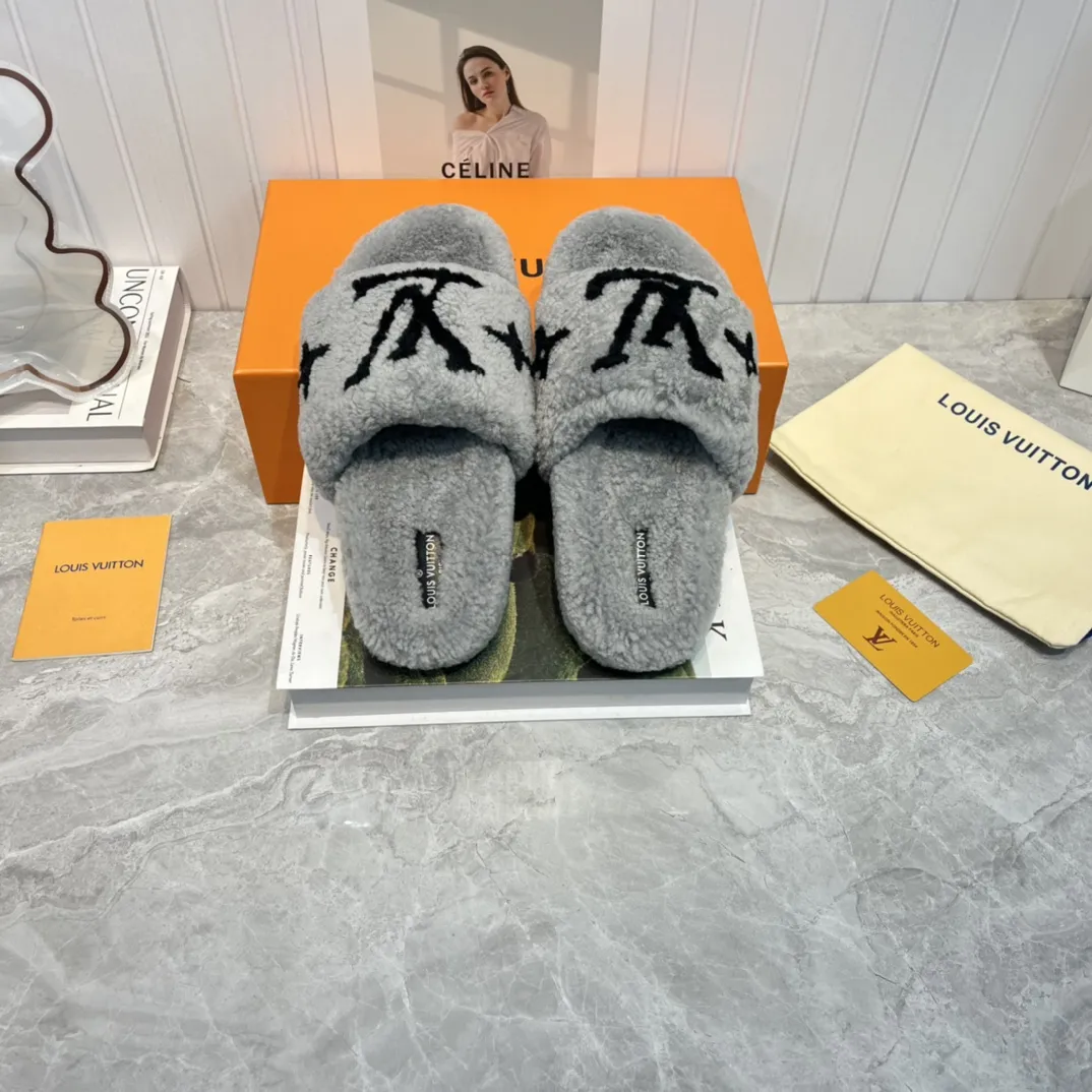 Louis Vuitton 新作ウールスリッパ グレー クラシック - 画像 (4)