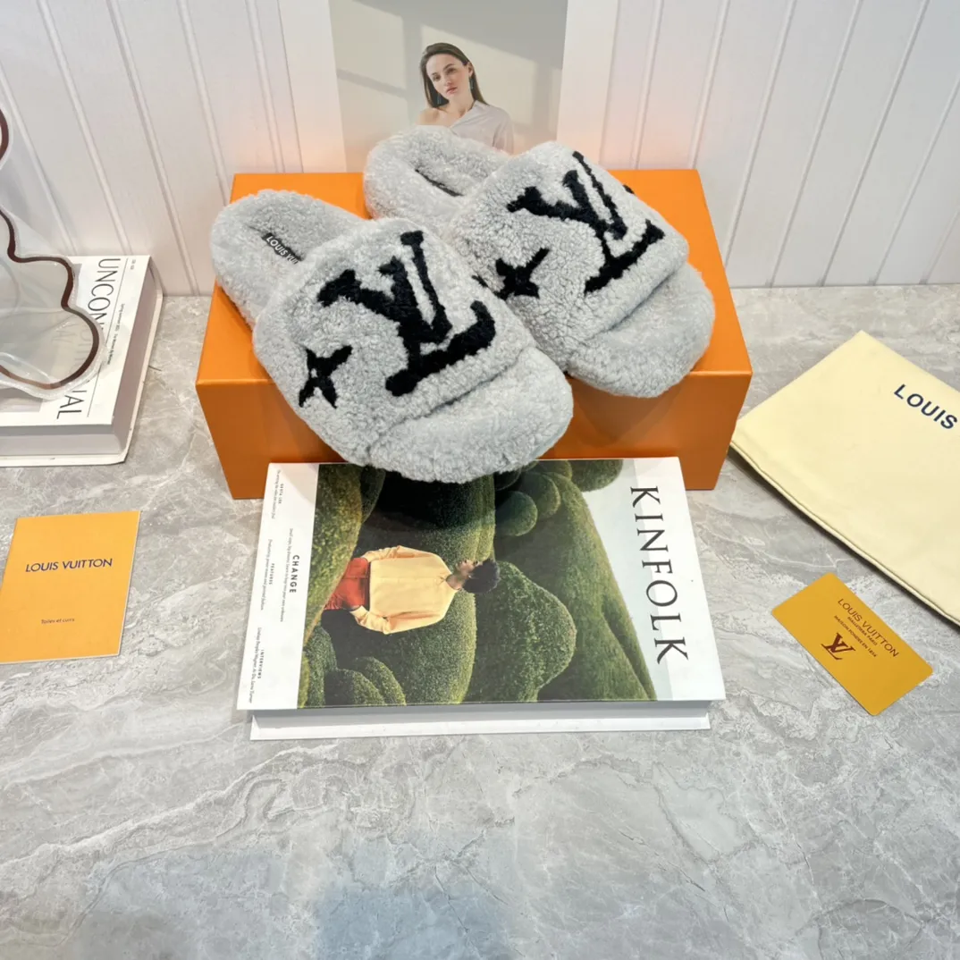 Louis Vuitton 新作ウールスリッパ グレー クラシック - 画像 (5)