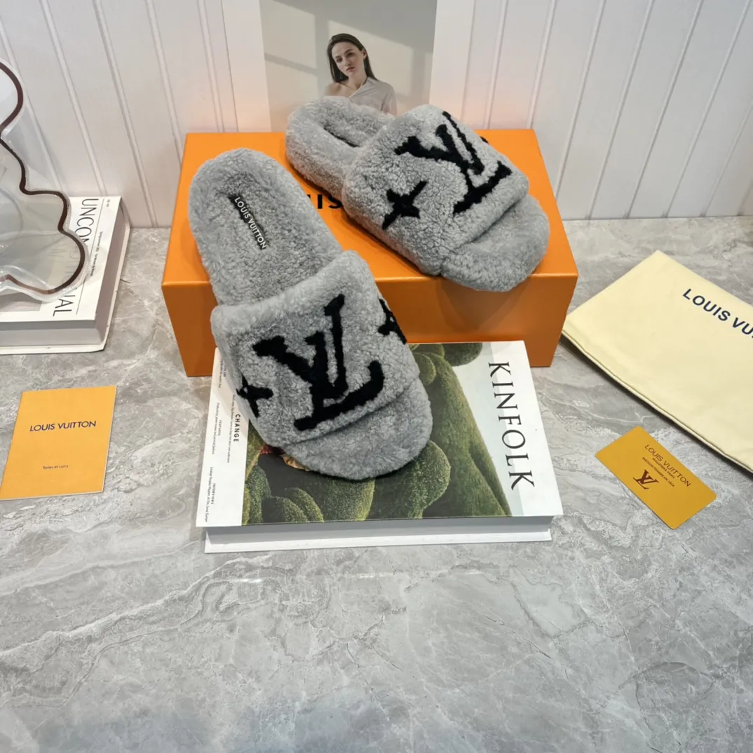 Louis Vuitton 新作ウールスリッパ グレー クラシック - 画像 (6)