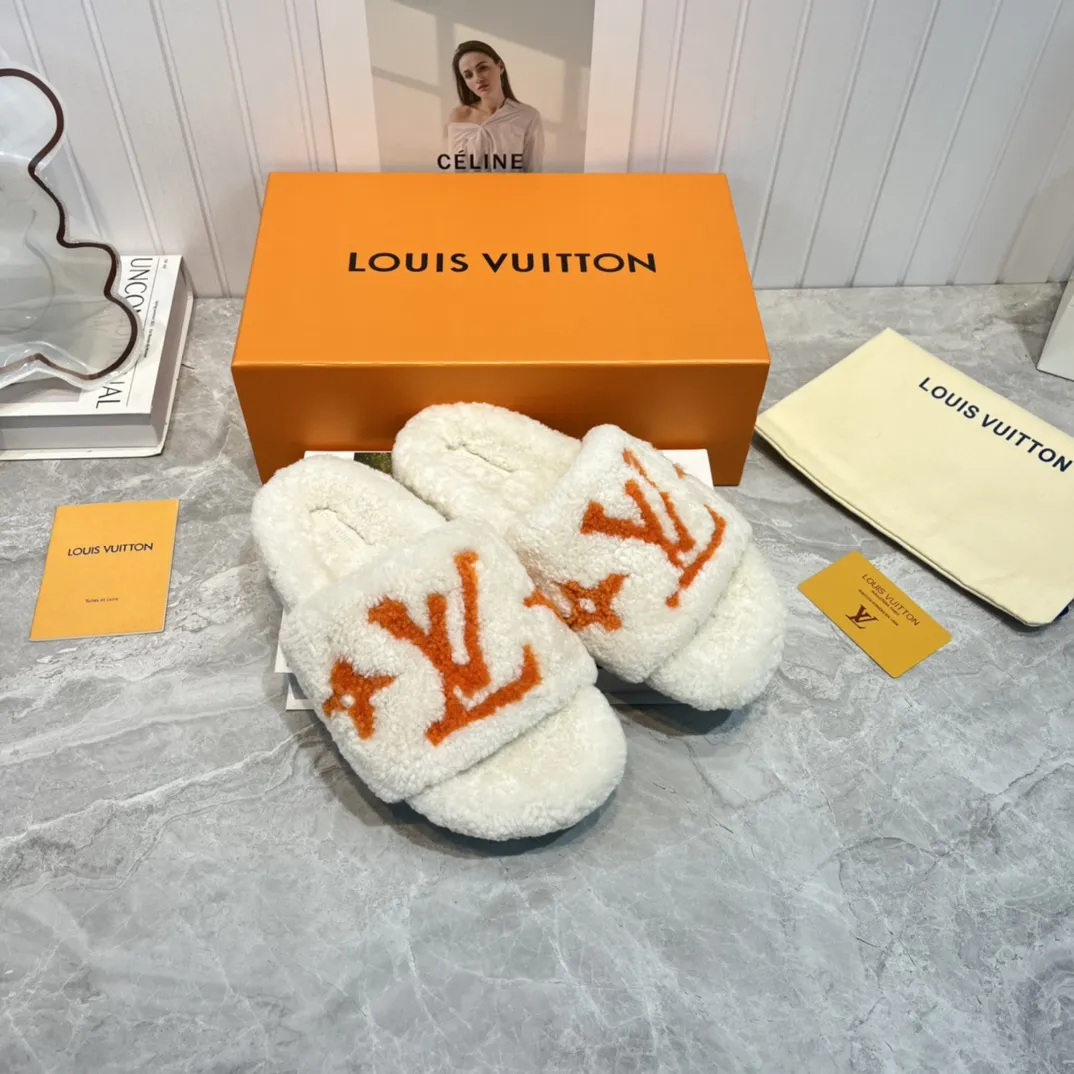 LOUIS VUITTON 新作ウールスリッパ オレンジデザイン - 画像 (3)