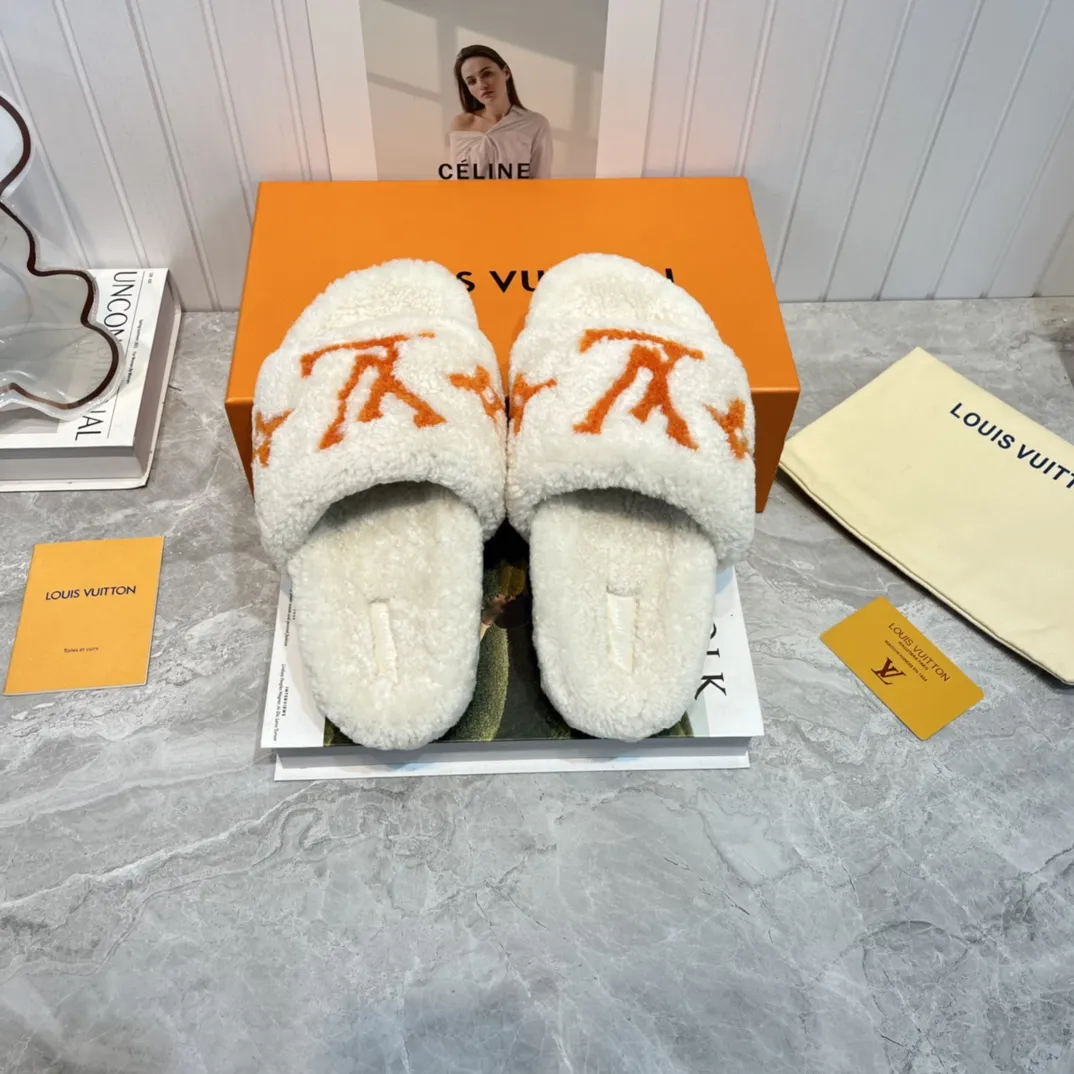 LOUIS VUITTON 新作ウールスリッパ オレンジデザイン - 画像 (4)