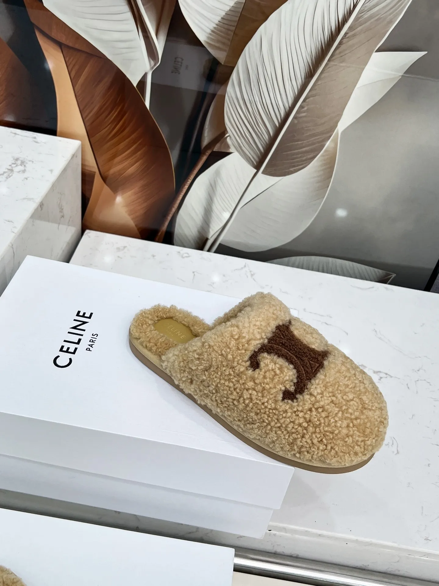 CELINE 2025新作ウールスリッパベージュクラシック - 画像 (7)