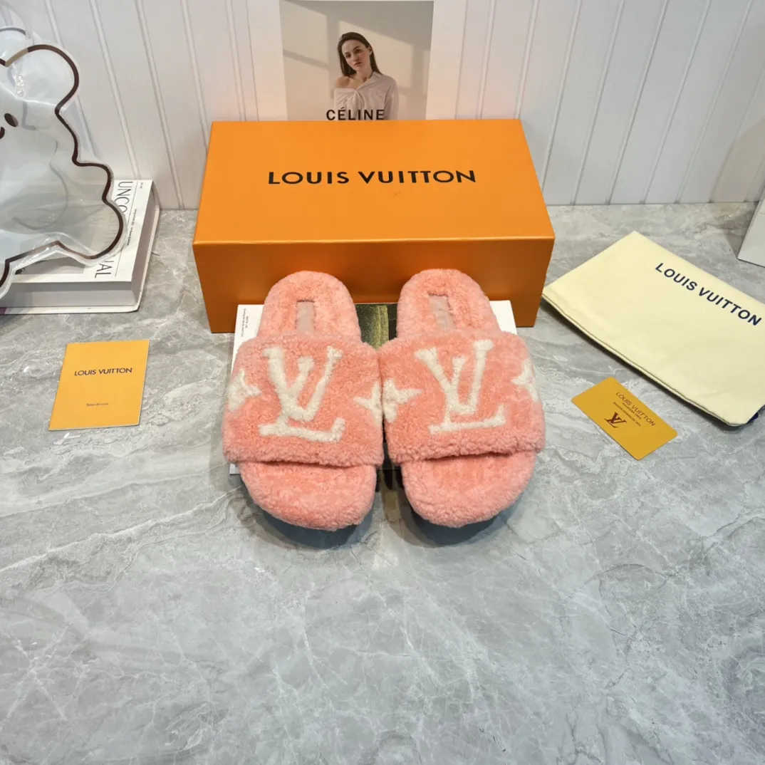 Louis Vuitton 新作ウールスリッパ ピンク クラシック