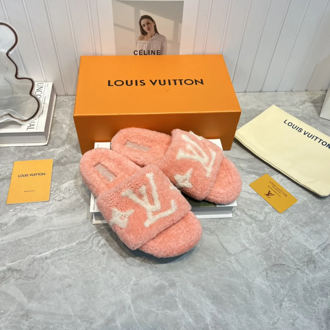 Louis Vuitton 新作ウールスリッパ ピンク クラシック - 画像 (3)