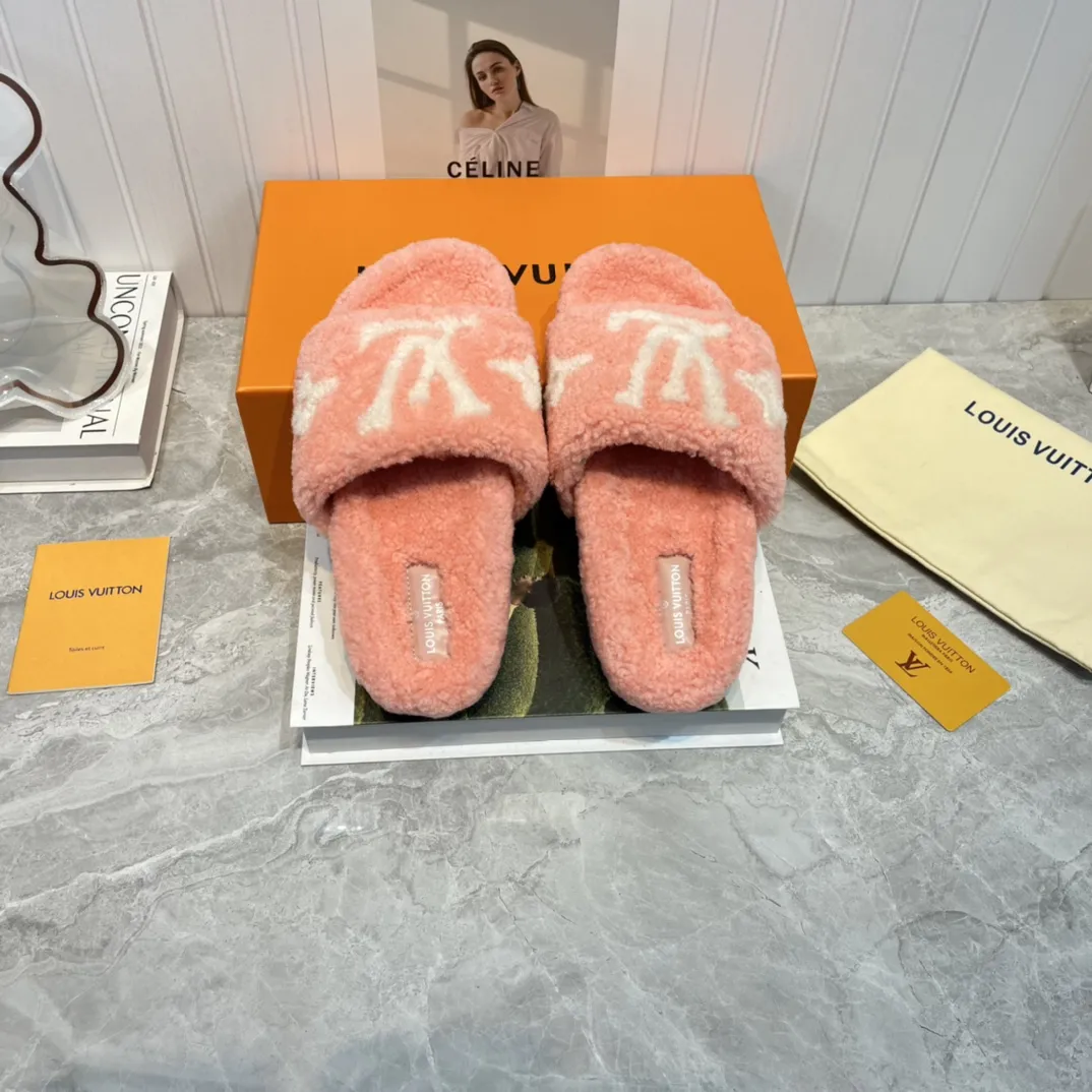 Louis Vuitton 新作ウールスリッパ ピンク クラシック - 画像 (4)