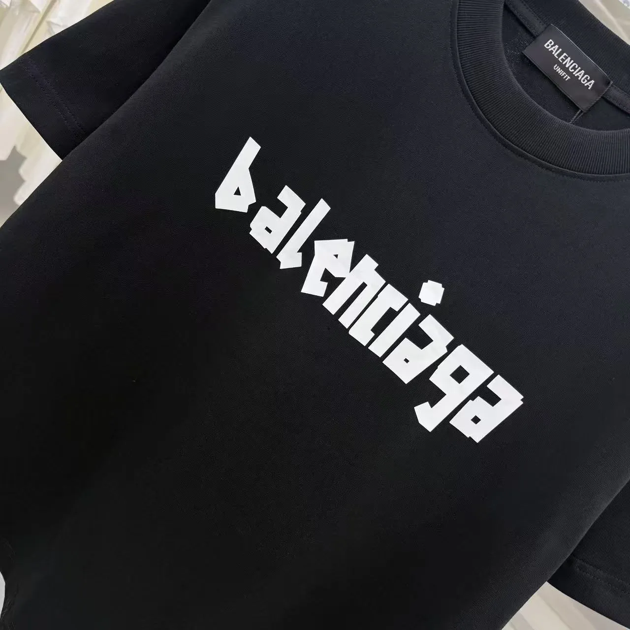 BALENCIAGA 黒 厚板シリコンプリントTシャツ - 画像 (6)