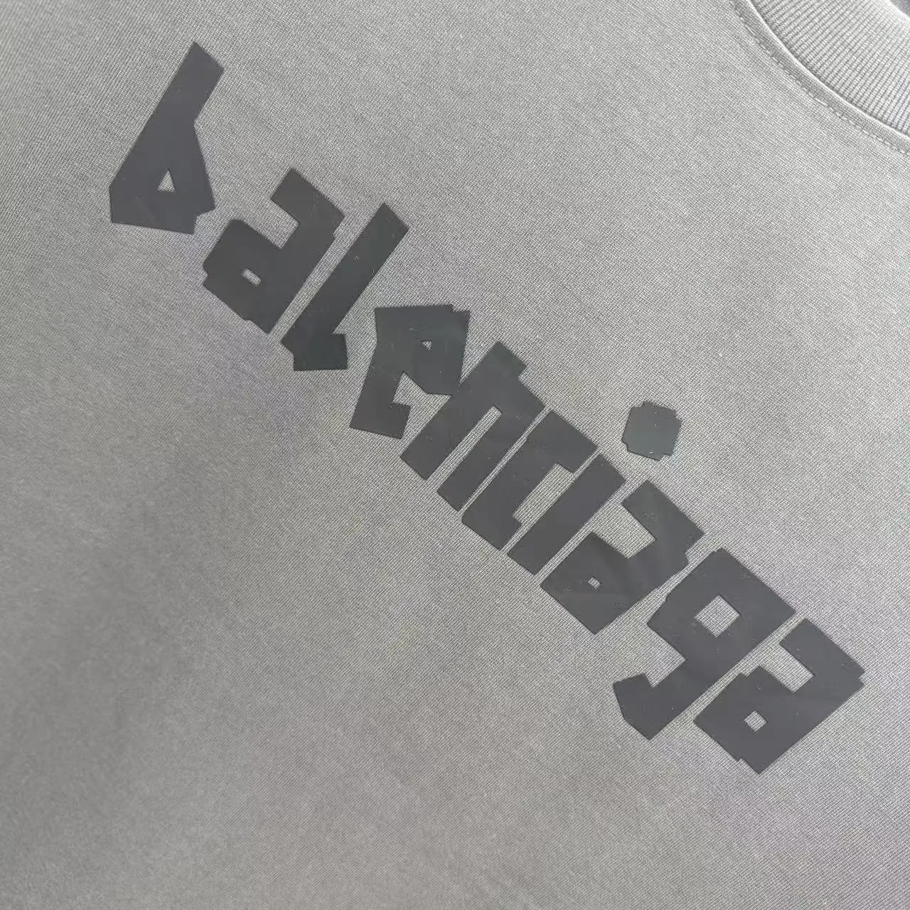 BALENCIAGA グレー 厚板シリコンプリントTシャツ - 画像 (7)