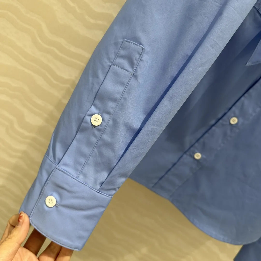 Miu Miu ブルー スカーフカラーシャツ - 画像 (8)