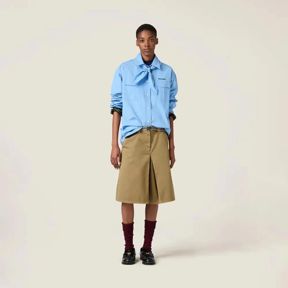 Miu Miu 青 カレッジスタイルシャツ - 画像 (5)