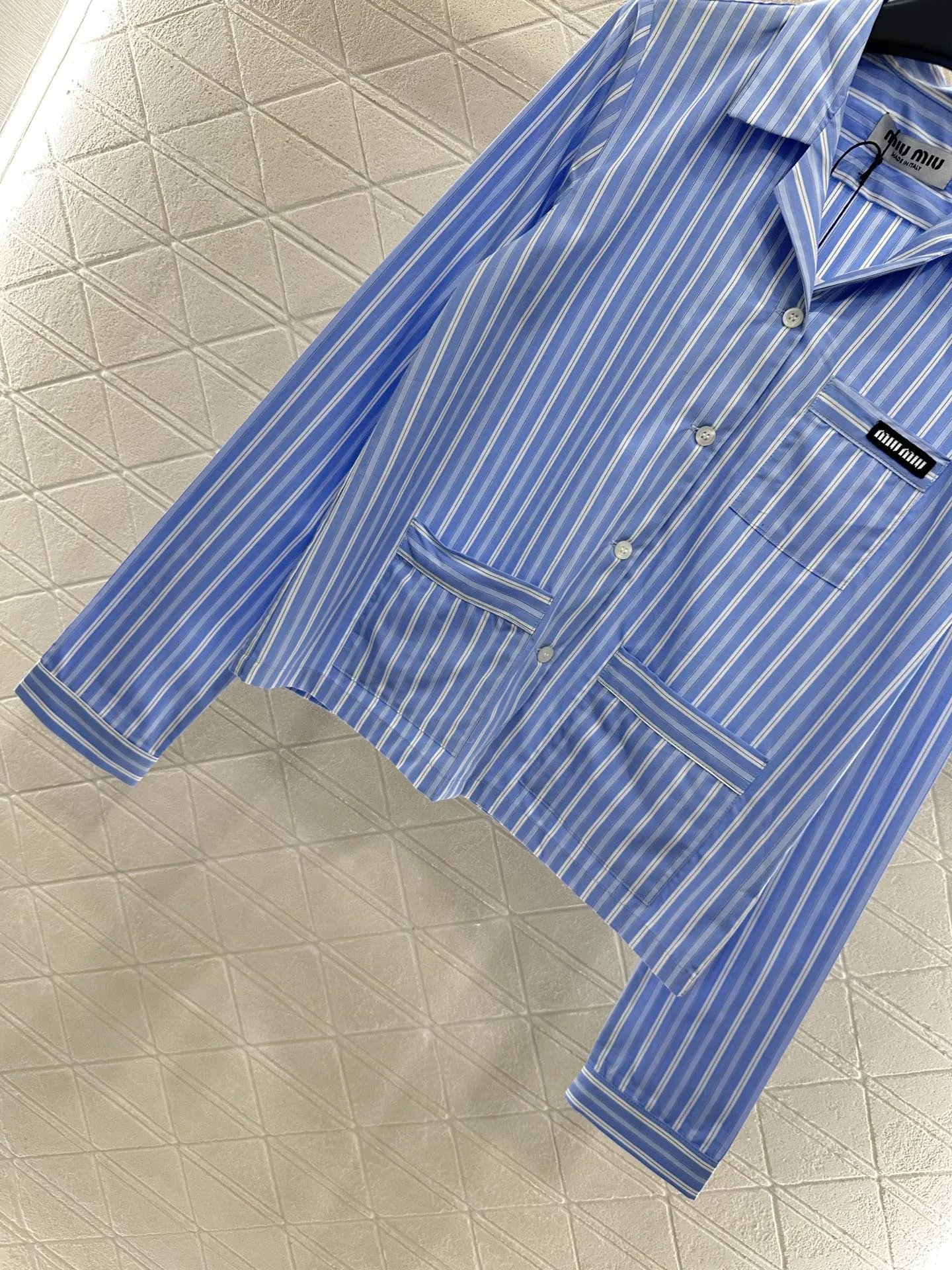 Miumi*2025新作青ストライプシャツセット - 画像 (6)