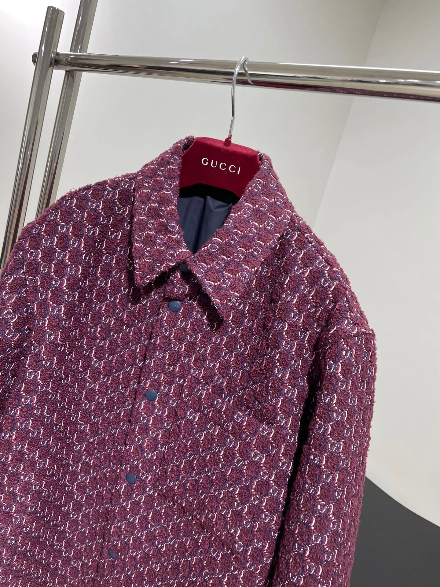 Gucci新作ノットベルベットウールジャケットアンゴラレッド - 画像 (3)