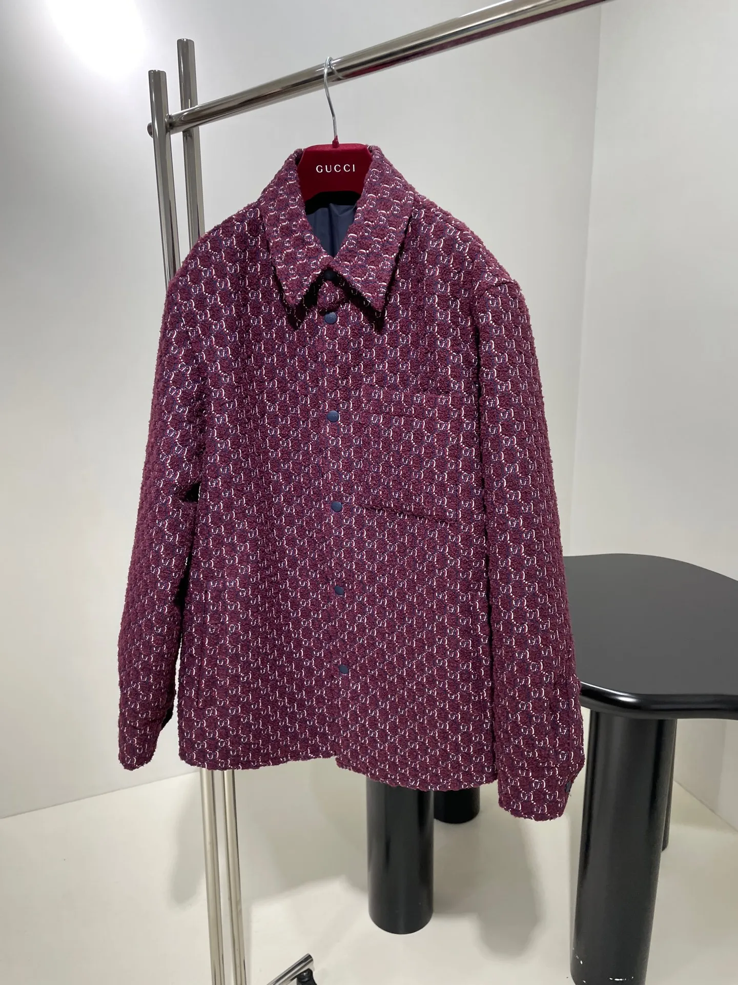 Gucci新作ノットベルベットウールジャケットアンゴラレッド - 画像 (4)