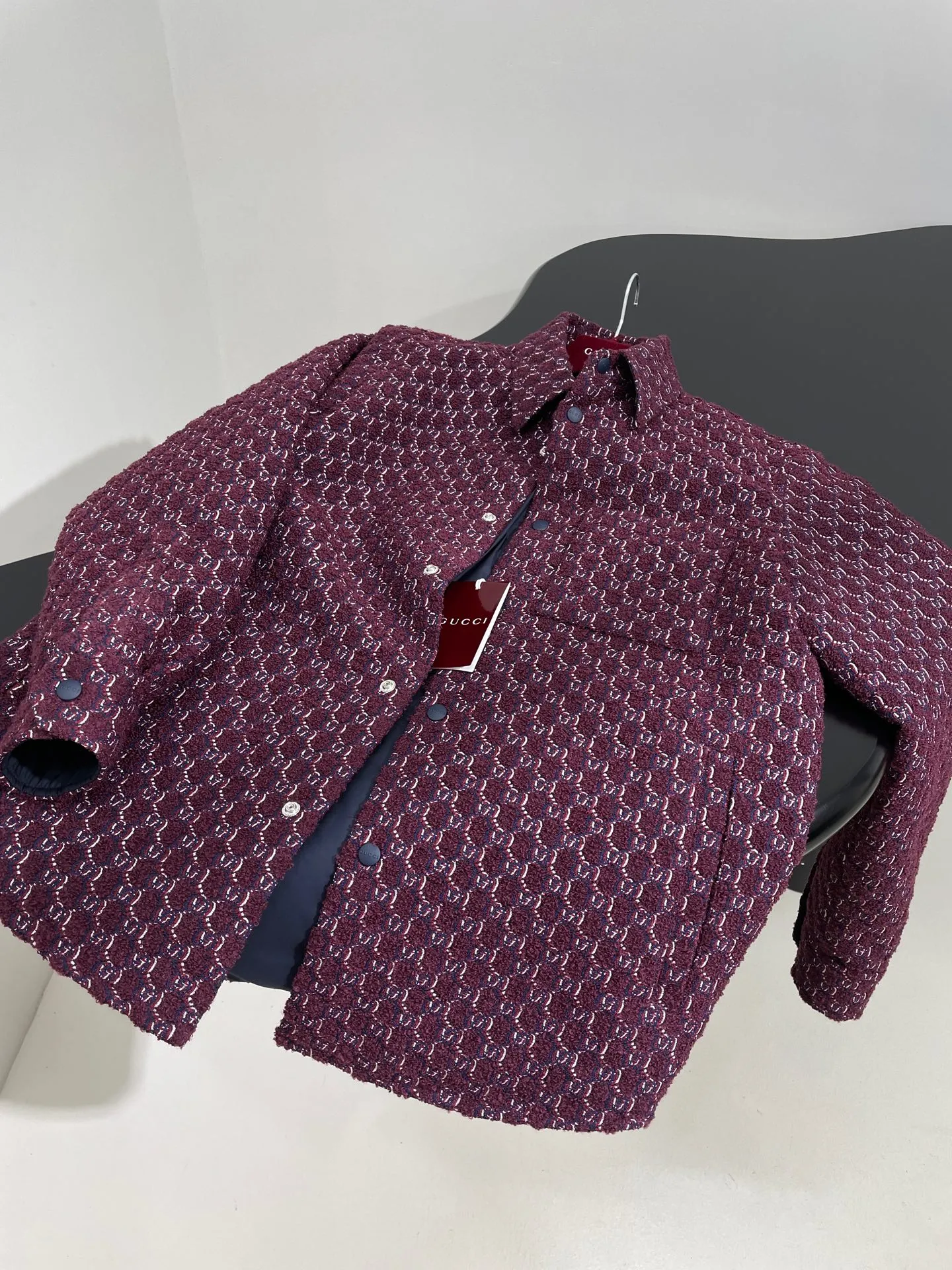 Gucci新作ノットベルベットウールジャケットアンゴラレッド - 画像 (7)