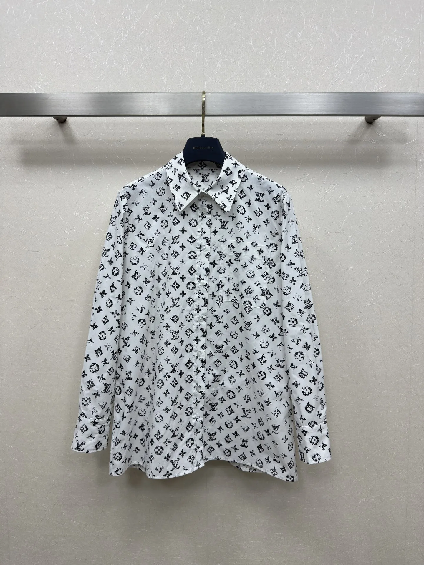 Louis Vuitton新作青クラシック柄長袖シャツ
